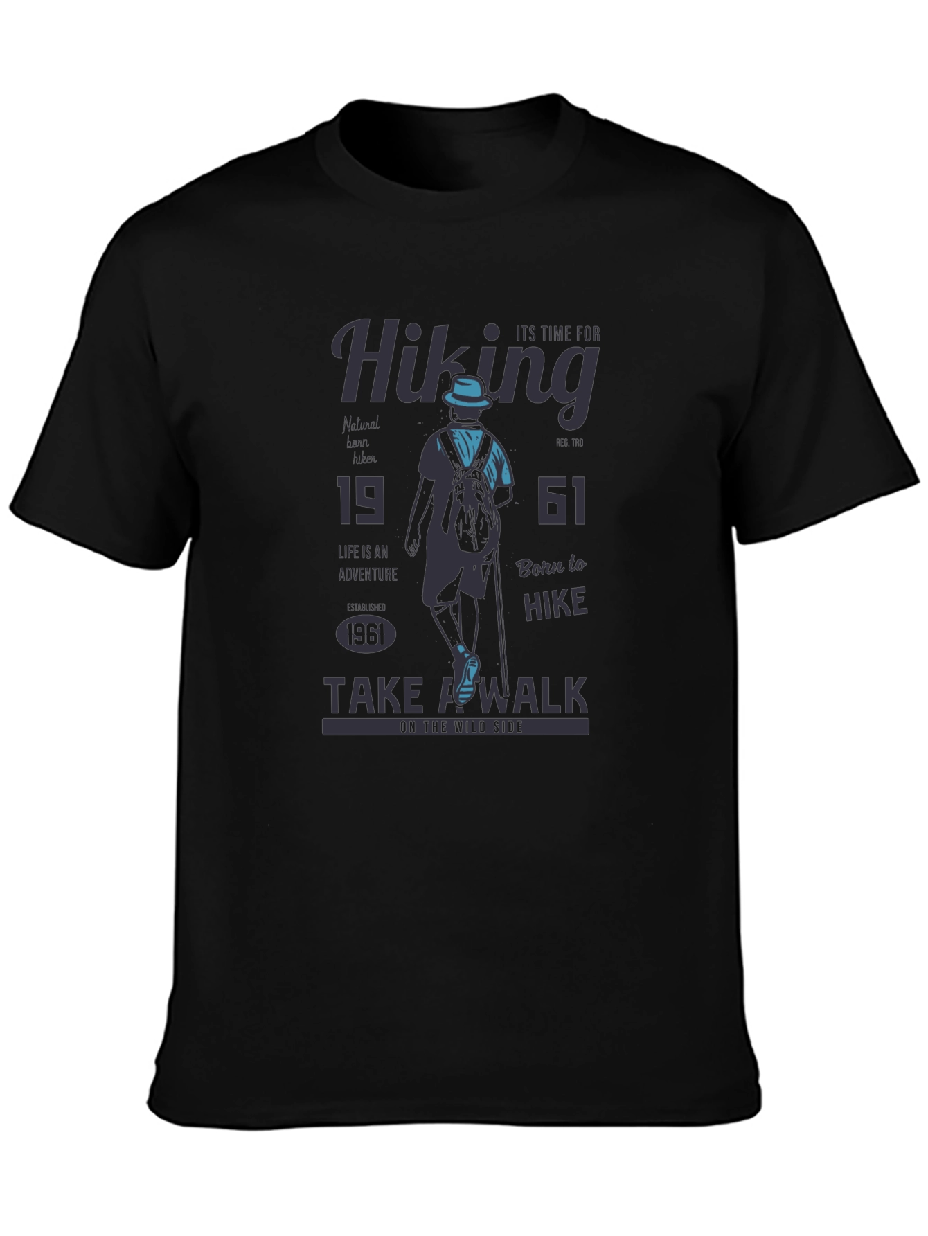 Black Hiking Adventure T-Shirt - Born to Hike view 3