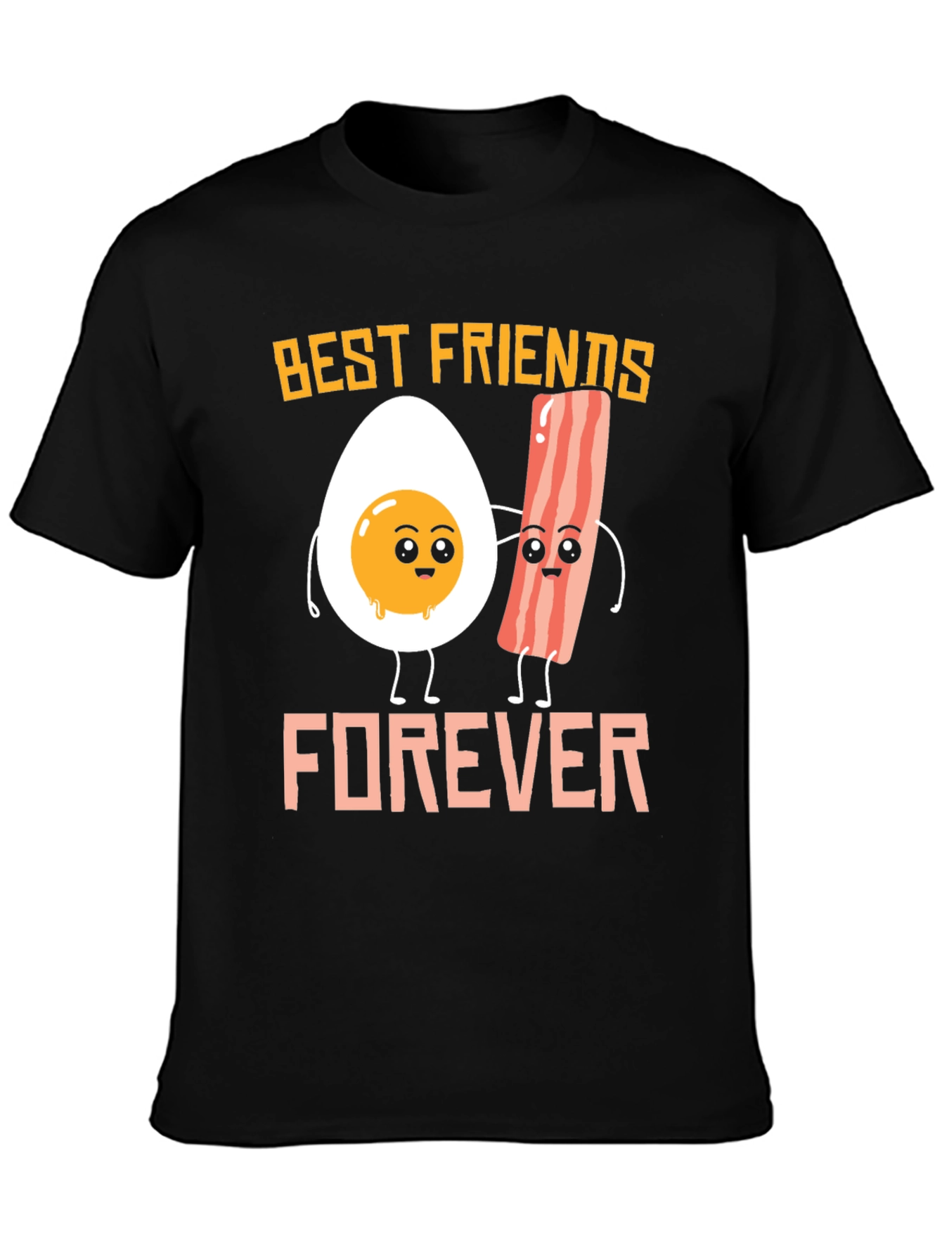 Black Best Friends Forever: Egg & Bacon Graphic Tee view 3