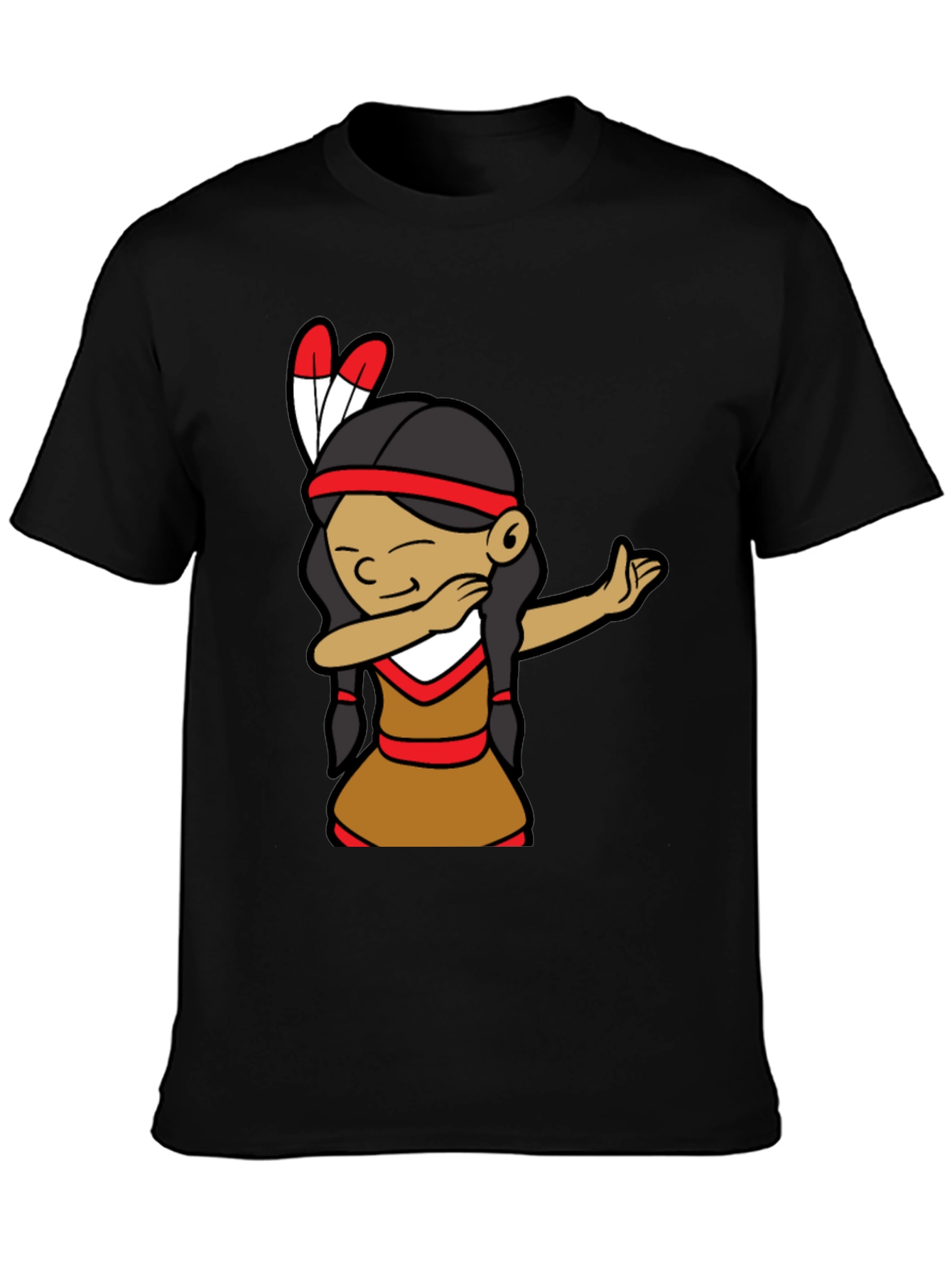 Black Native American Dab Dance Graphic Tee view 3