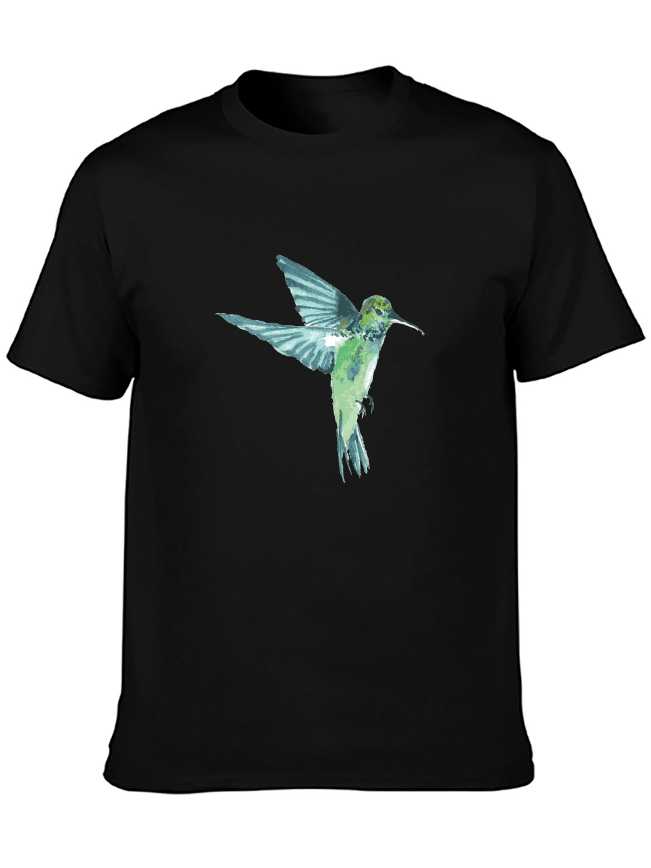 Black Hummingbird Graphic Print Black T-Shirt view 3