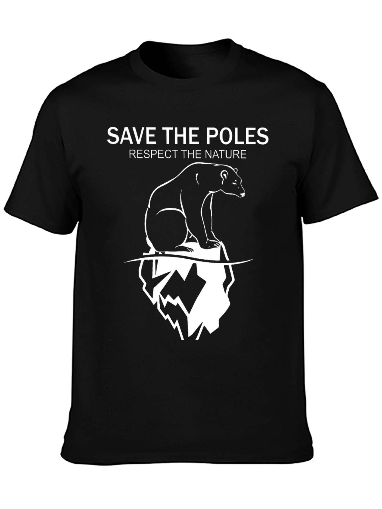 Black Save The Poles T-Shirt - Black Nature Tee view 3