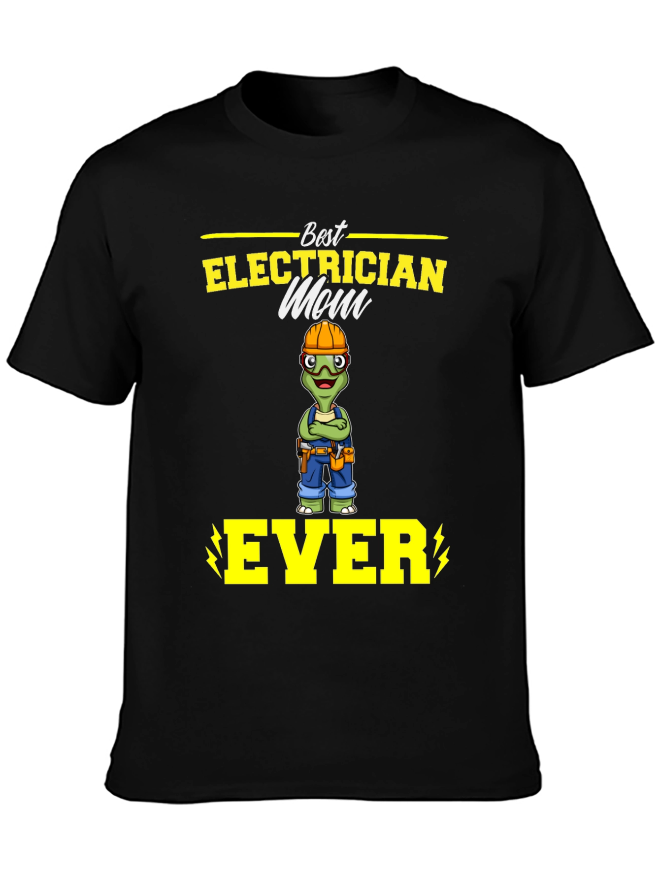 Black Best Electrician Mom Ever T-Shirt view 3