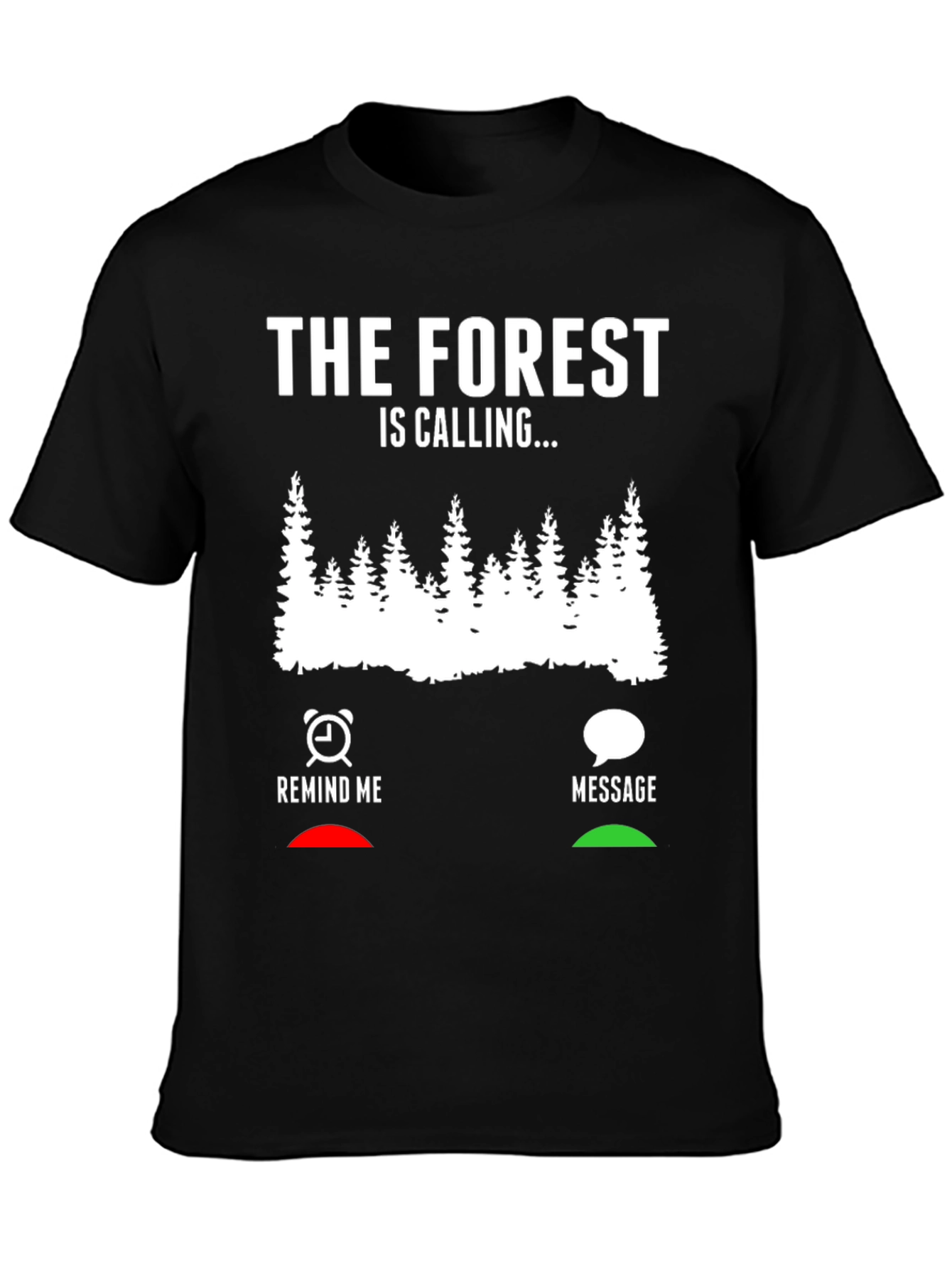 Black The Forest Is Calling Men's Black Graphic Tee view 3