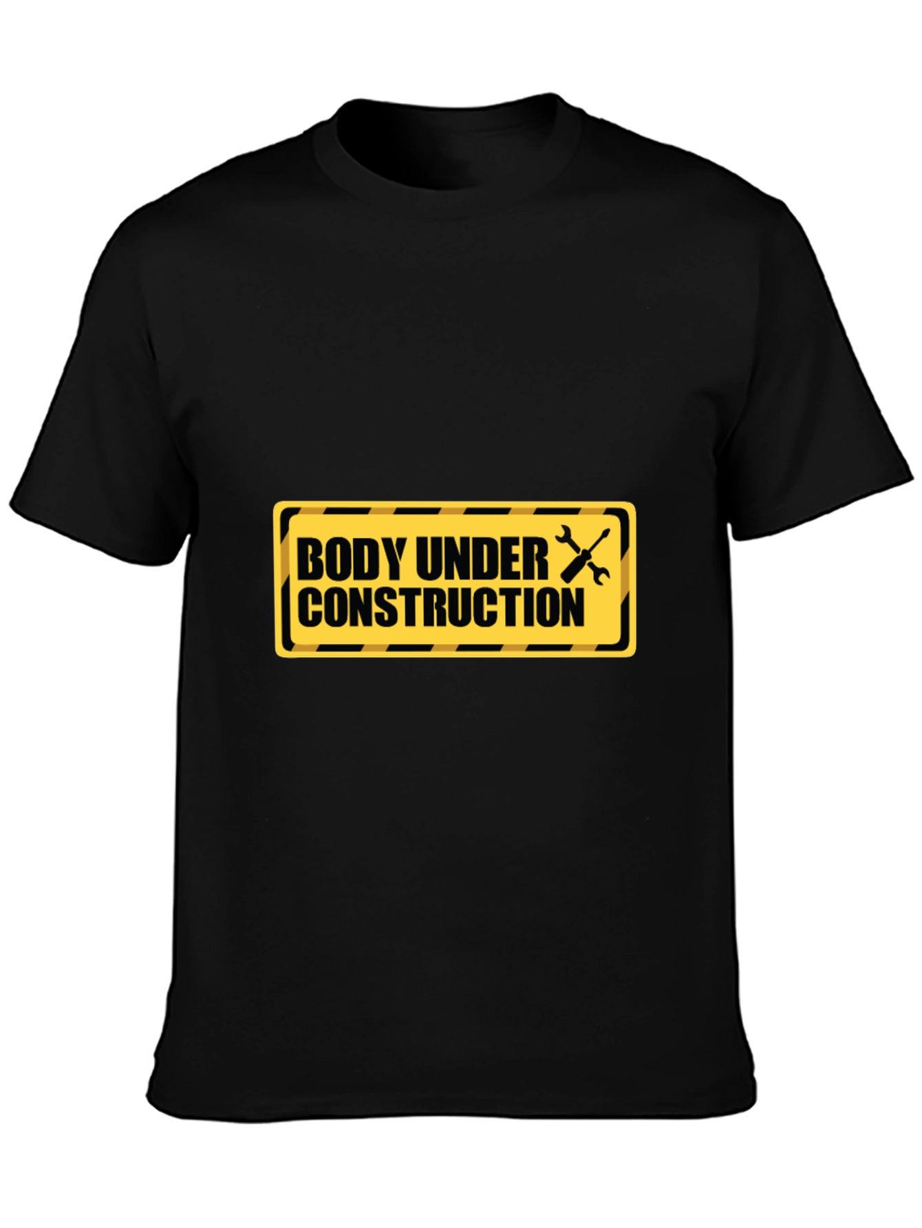 Black Body Under Construction T-Shirt - Gym & Fitness Apparel view 3