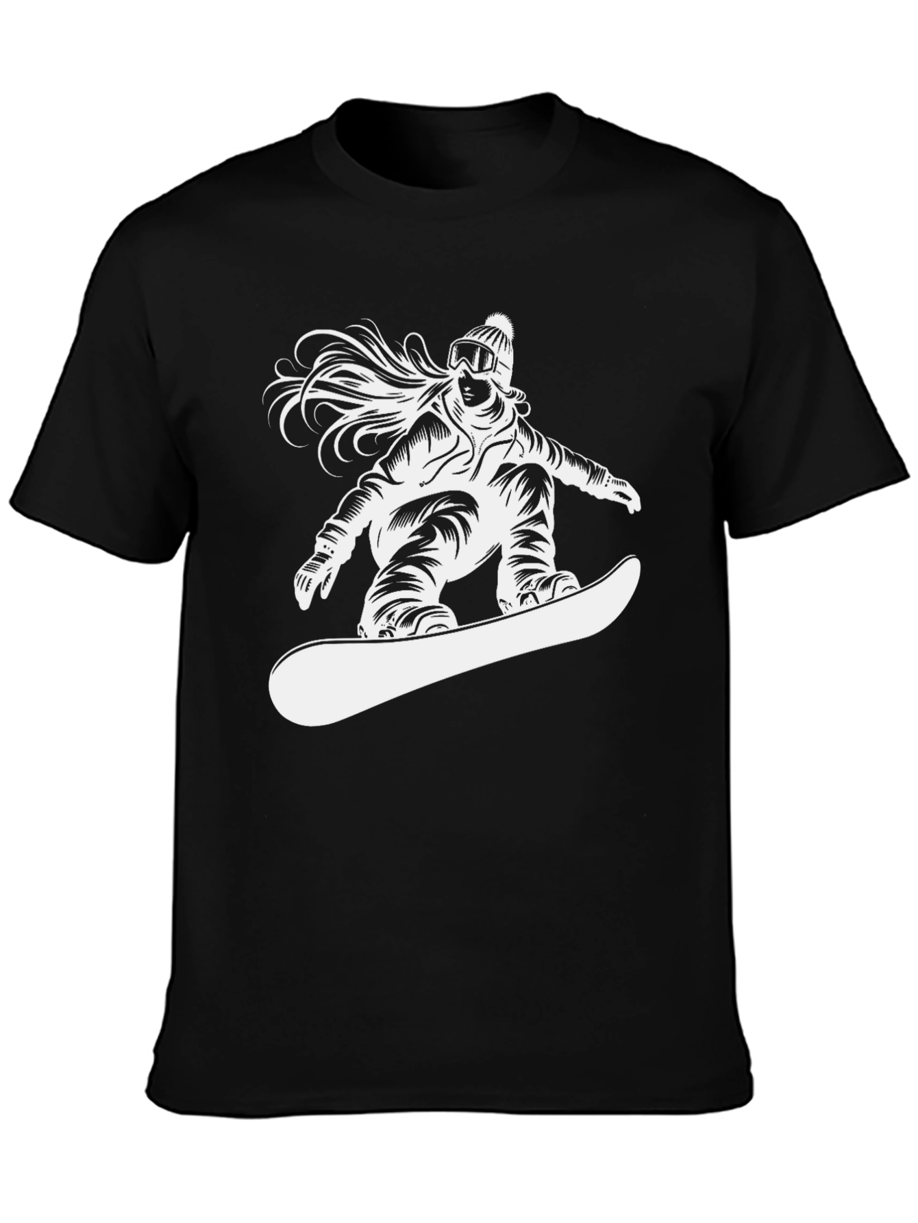 Black Snowboarder Graphic T-Shirt - Black Casual Tee view 3