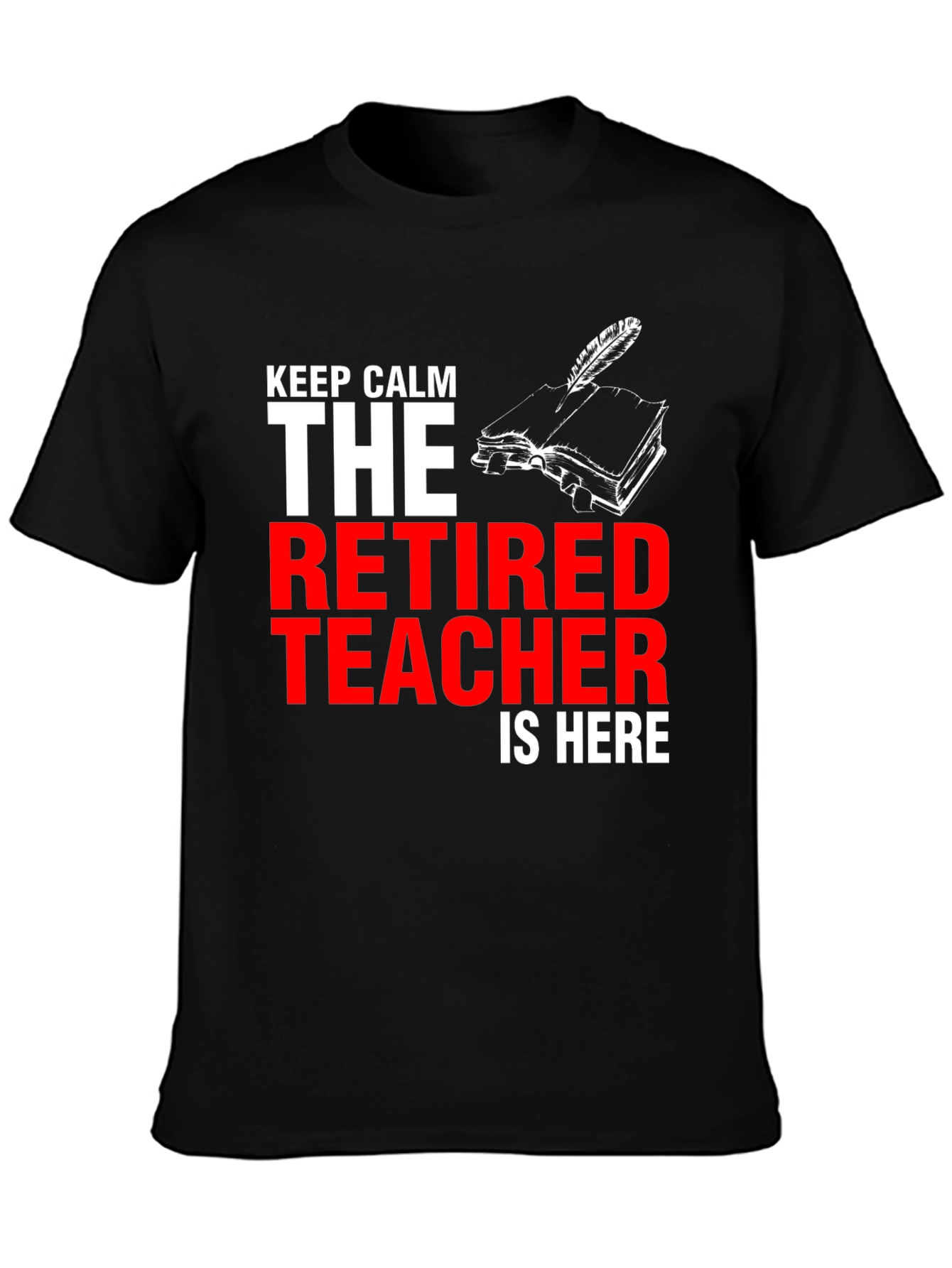 Black Retired Teacher T-Shirt - Keep Calm view 3
