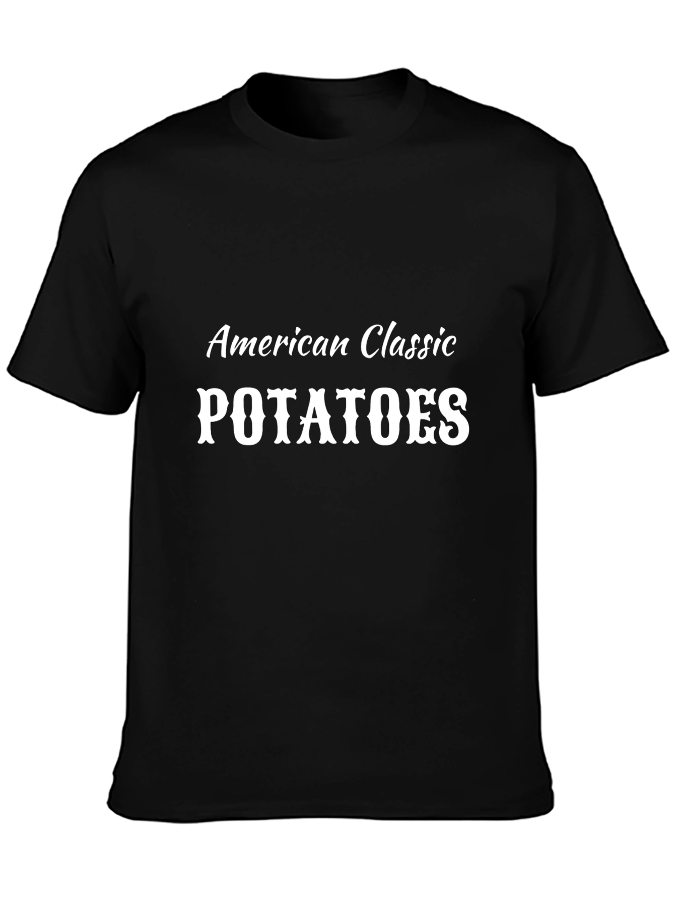 Black American Classic Potatoes Graphic T-Shirt view 3