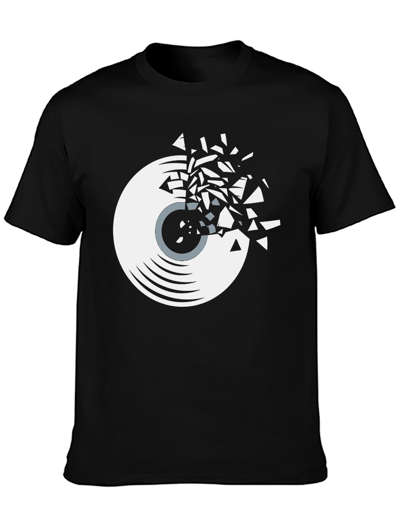 Black Shattered Record Graphic Tee - Black view 3