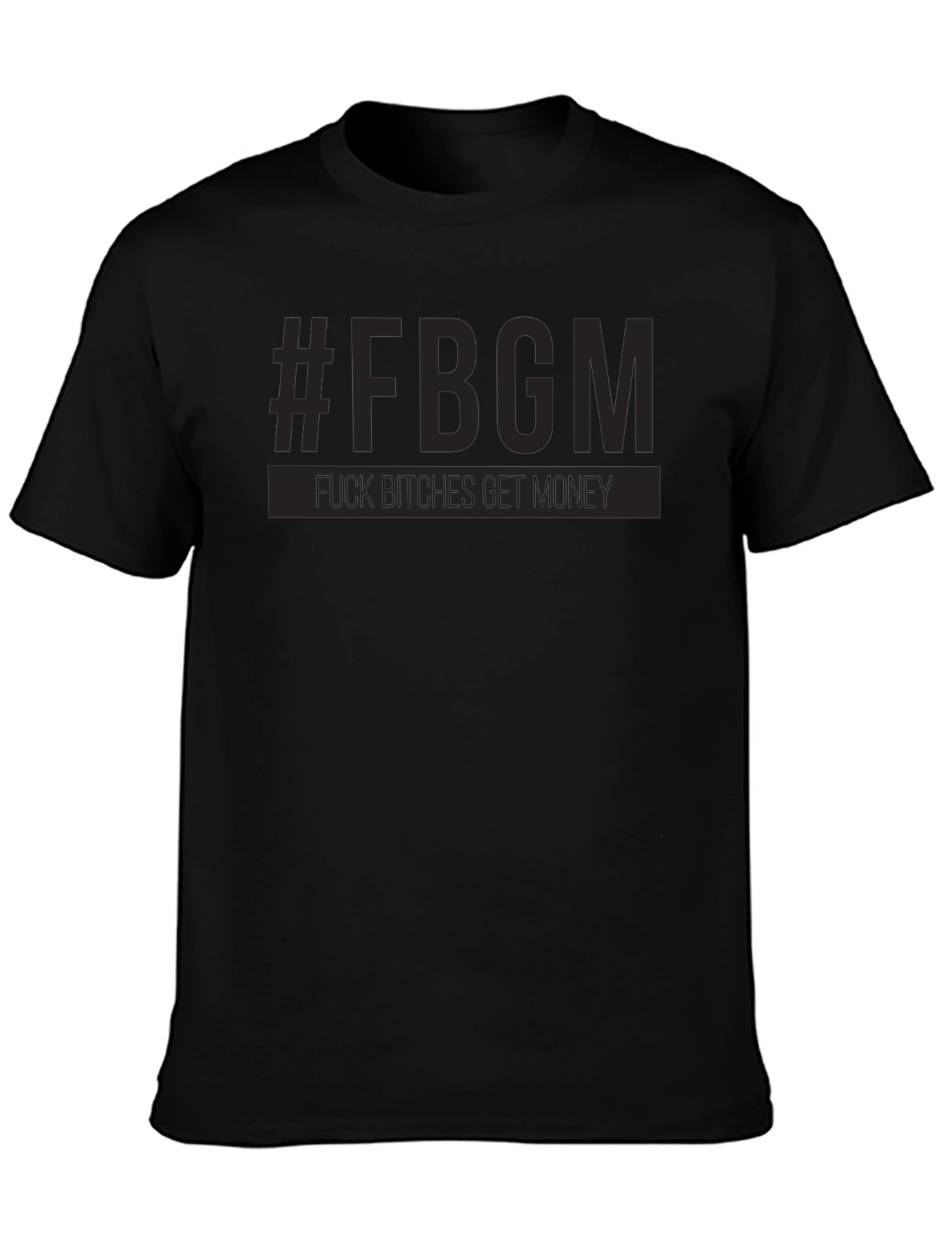 Black #FBGM Black Graphic T-Shirt - Bold Streetwear view 3