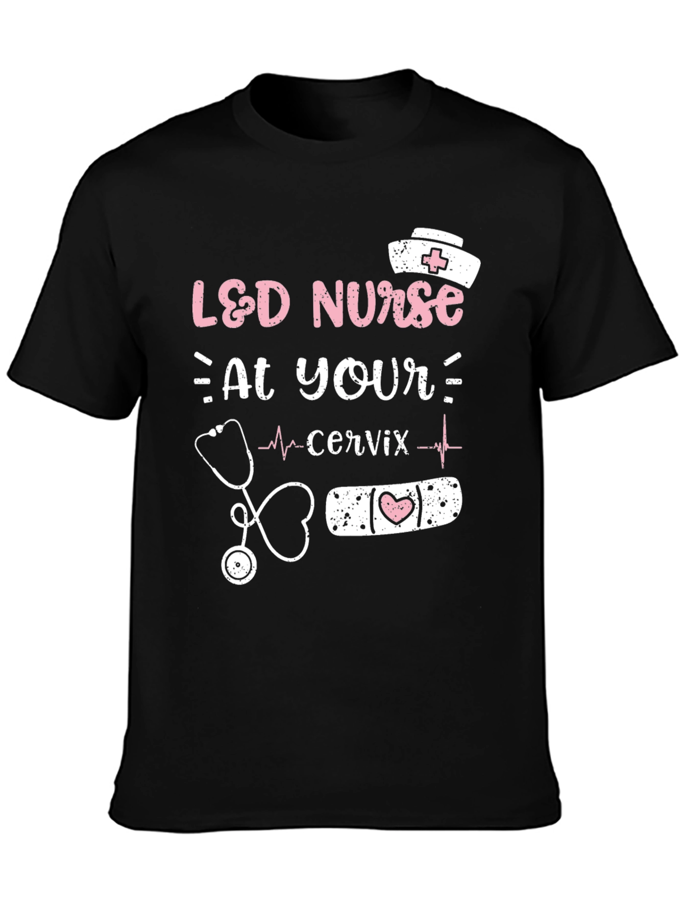 Black L&D Nurse Graphic Tee -  Labor and Delivery Nursing view 3