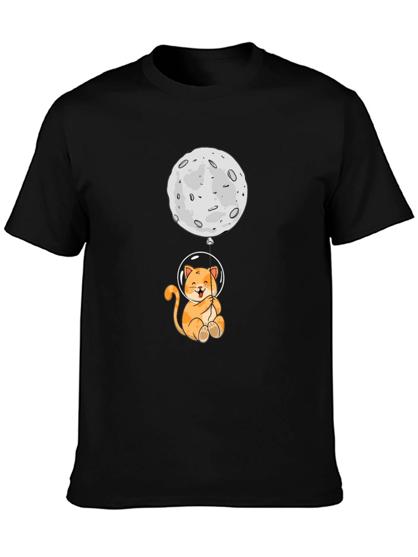 Black Astronaut Cat & Moon Graphic Tee view 3