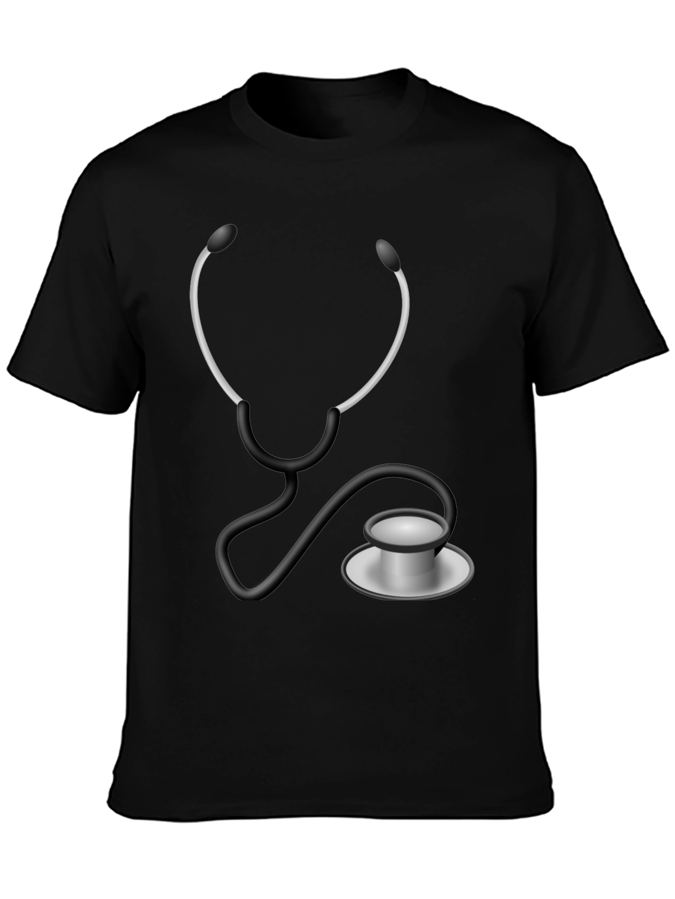 Black Stethoscope Graphic T-Shirt - Medical Humor Tee view 3