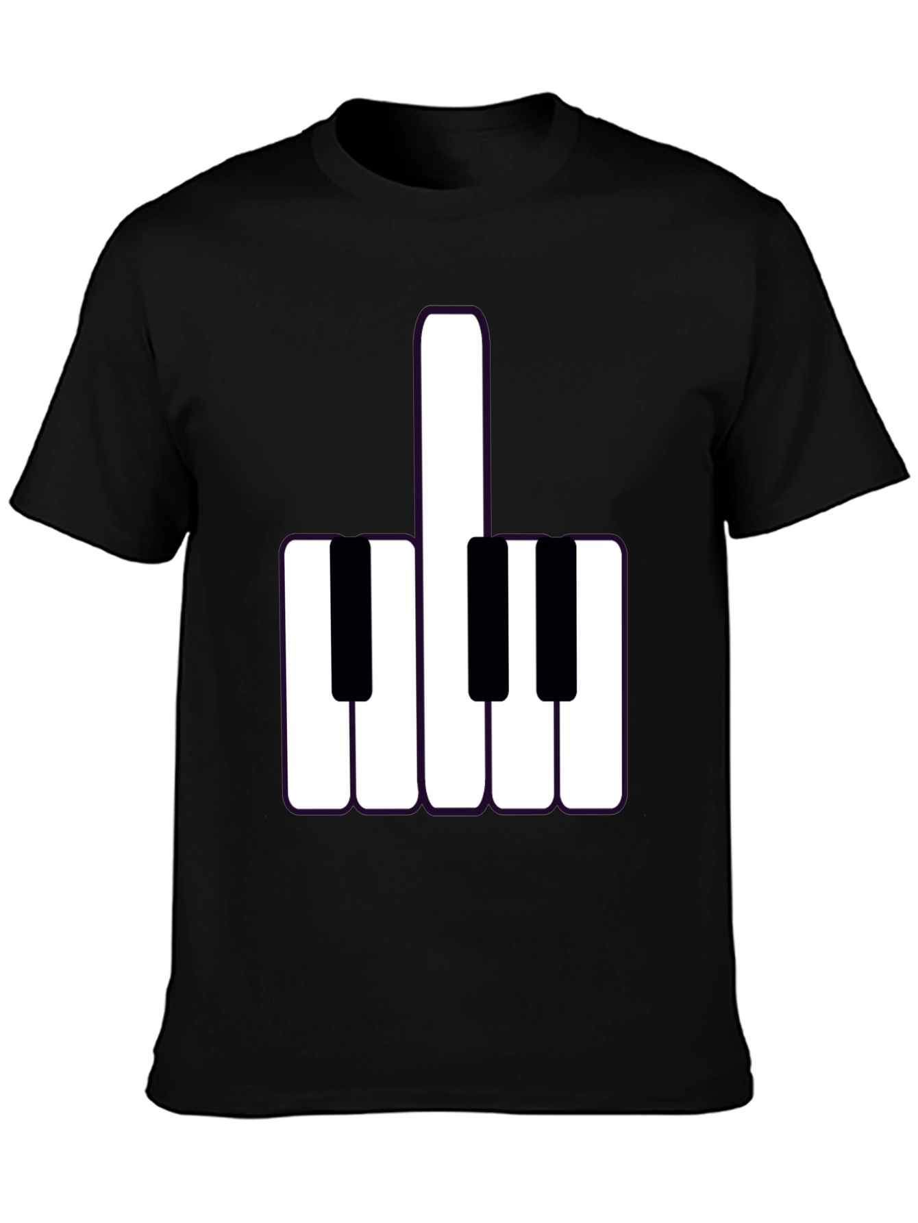 Black Musical Middle Finger Graphic Tee - Black view 3