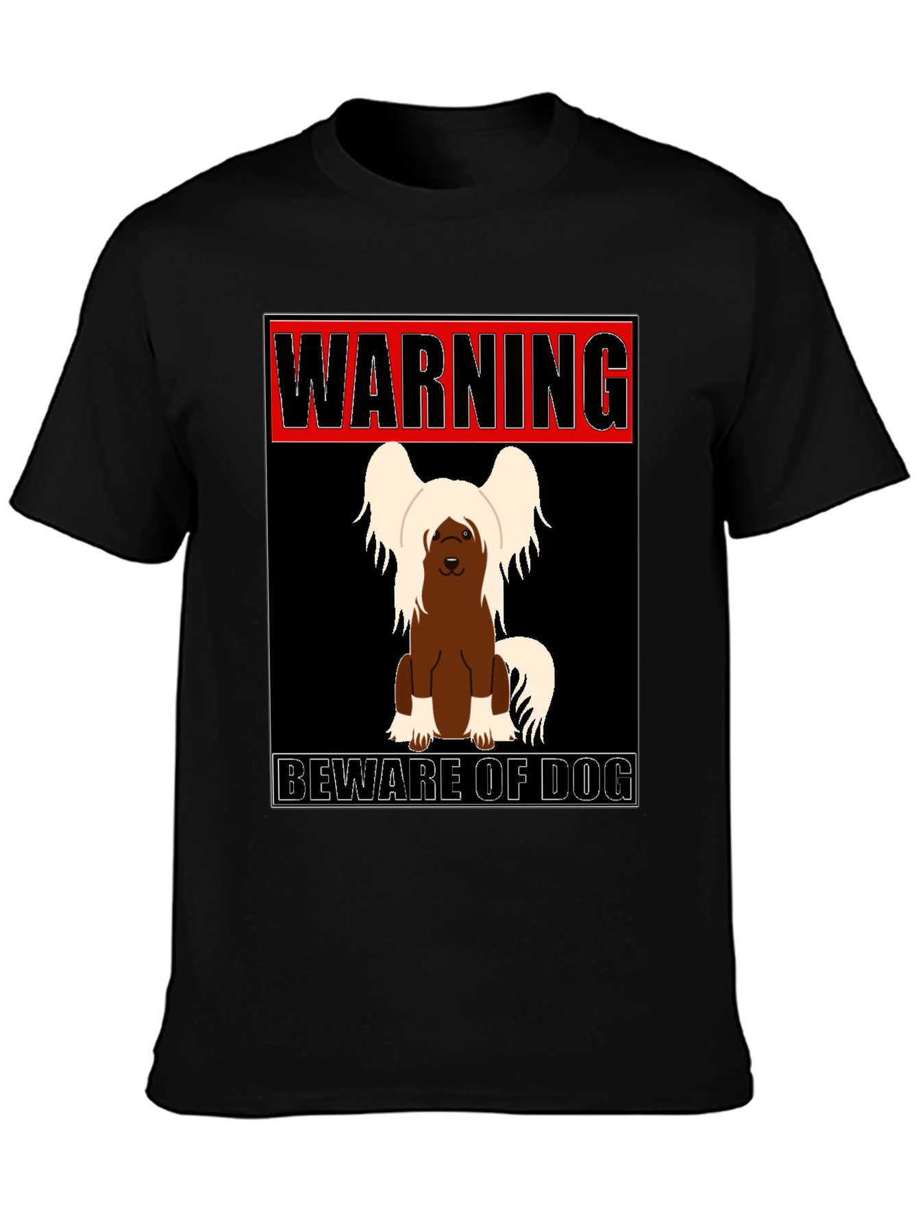 Black Warning Beware of Dog T-Shirt view 3