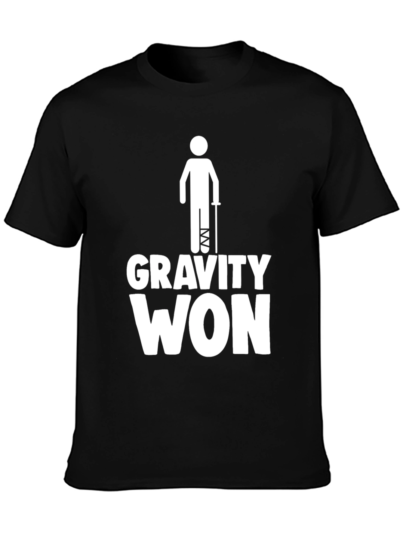 Black Gravity Won Funny Injury T-Shirt view 3