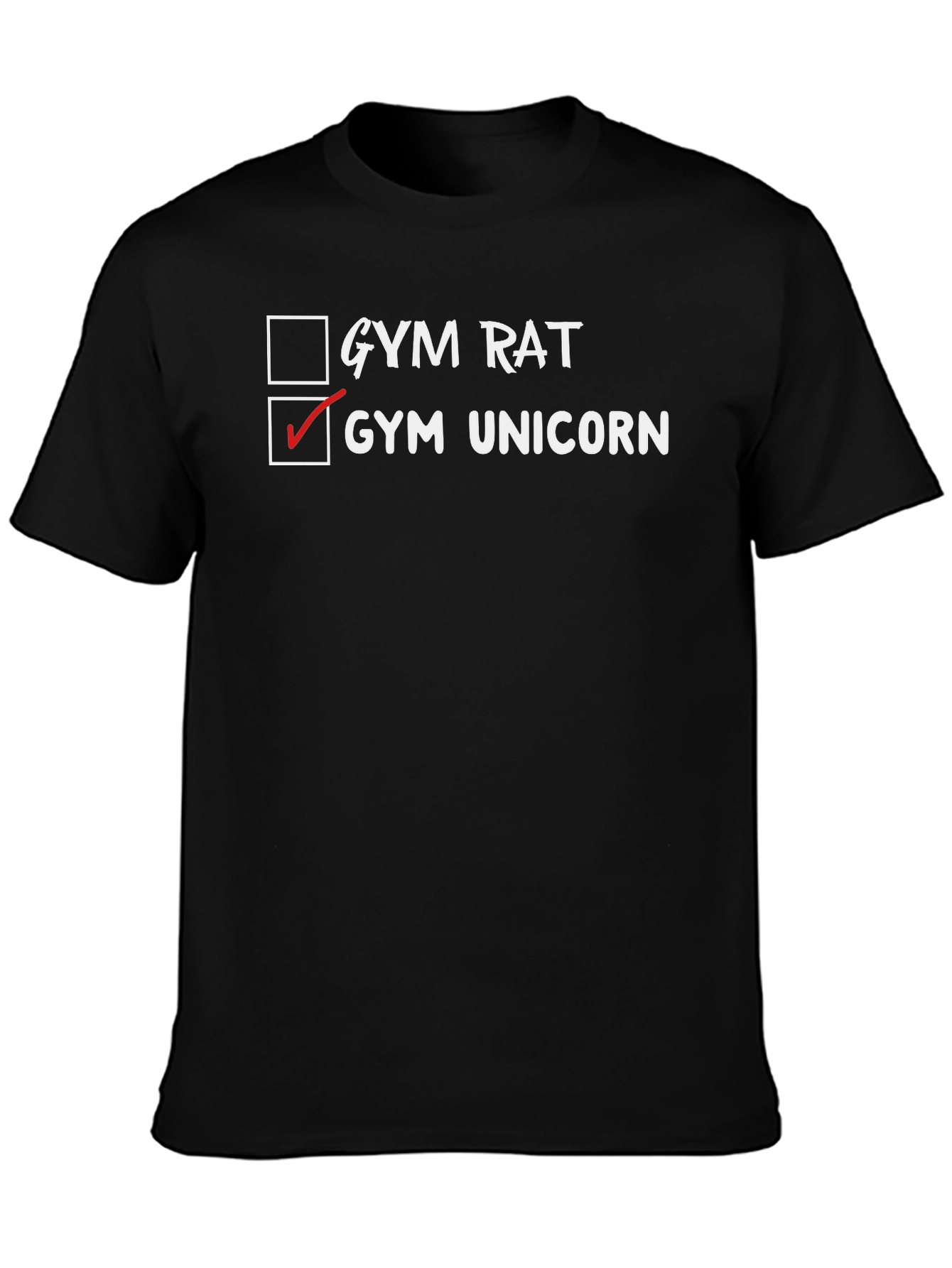 Black Gym Unicorn Graphic Tee - Black Cotton T-Shirt view 3