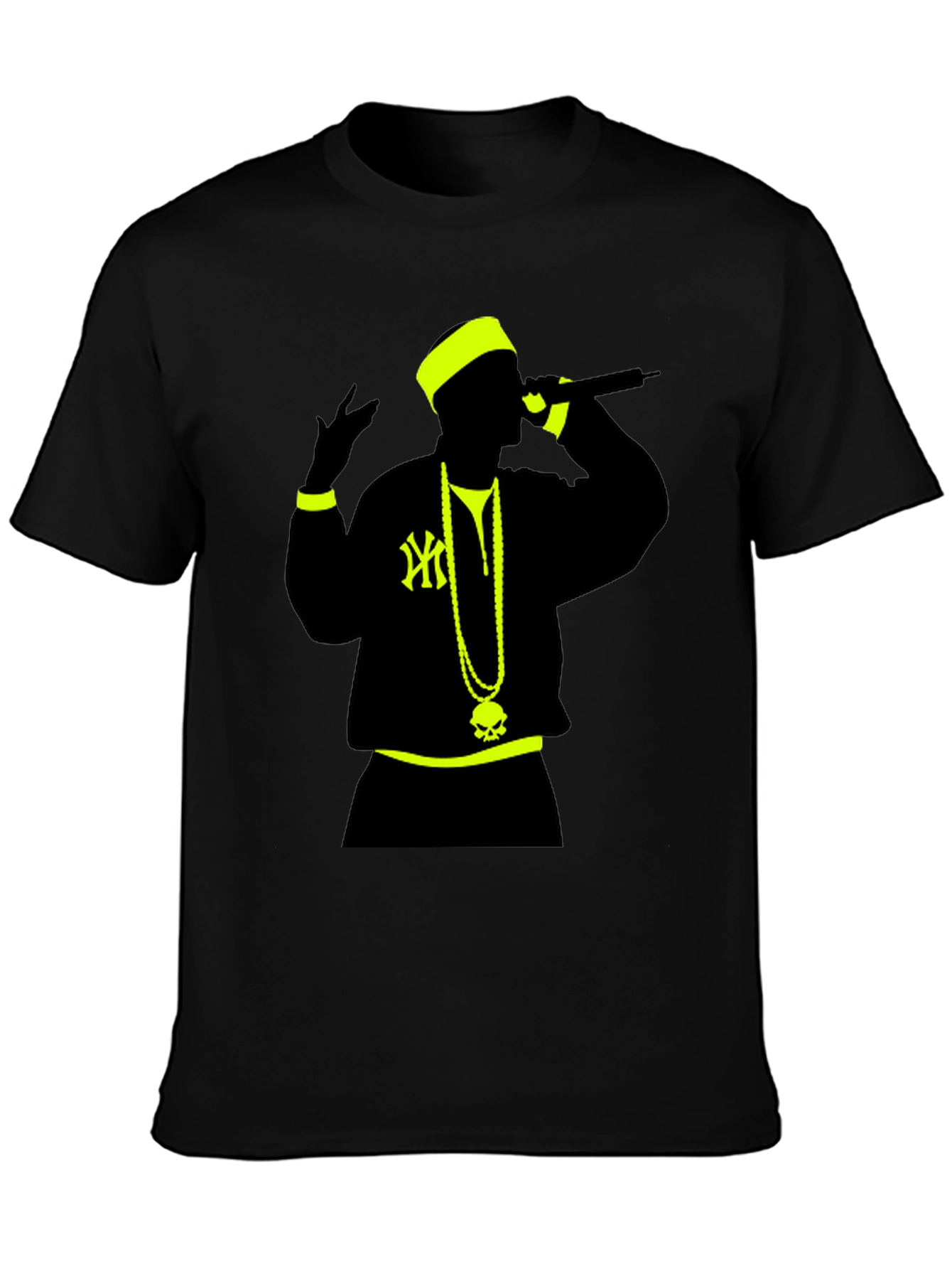 Black Hip Hop Icon Graphic Tee - Black view 3