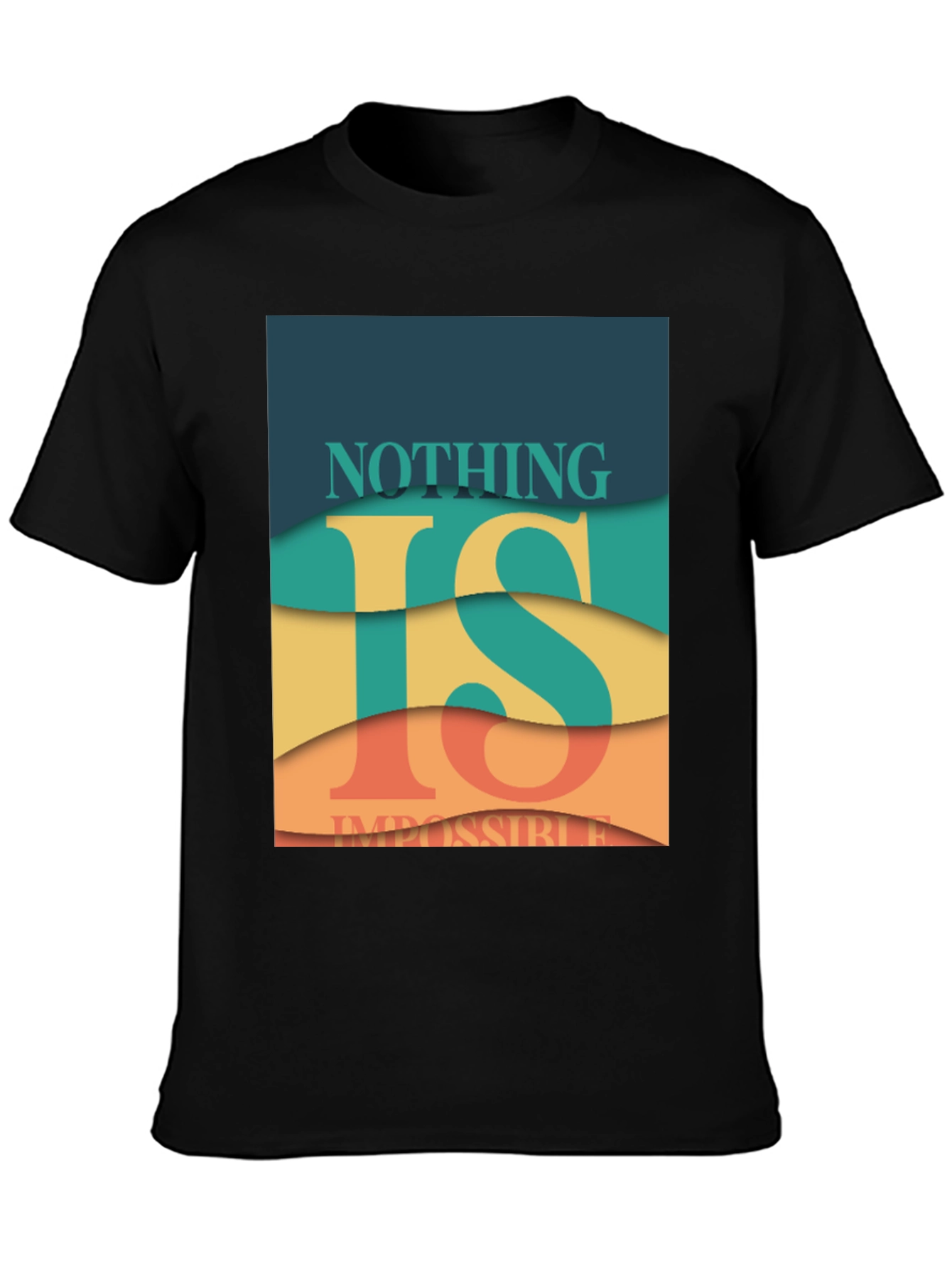 Black Nothing is Impossible Graphic T-Shirt view 3