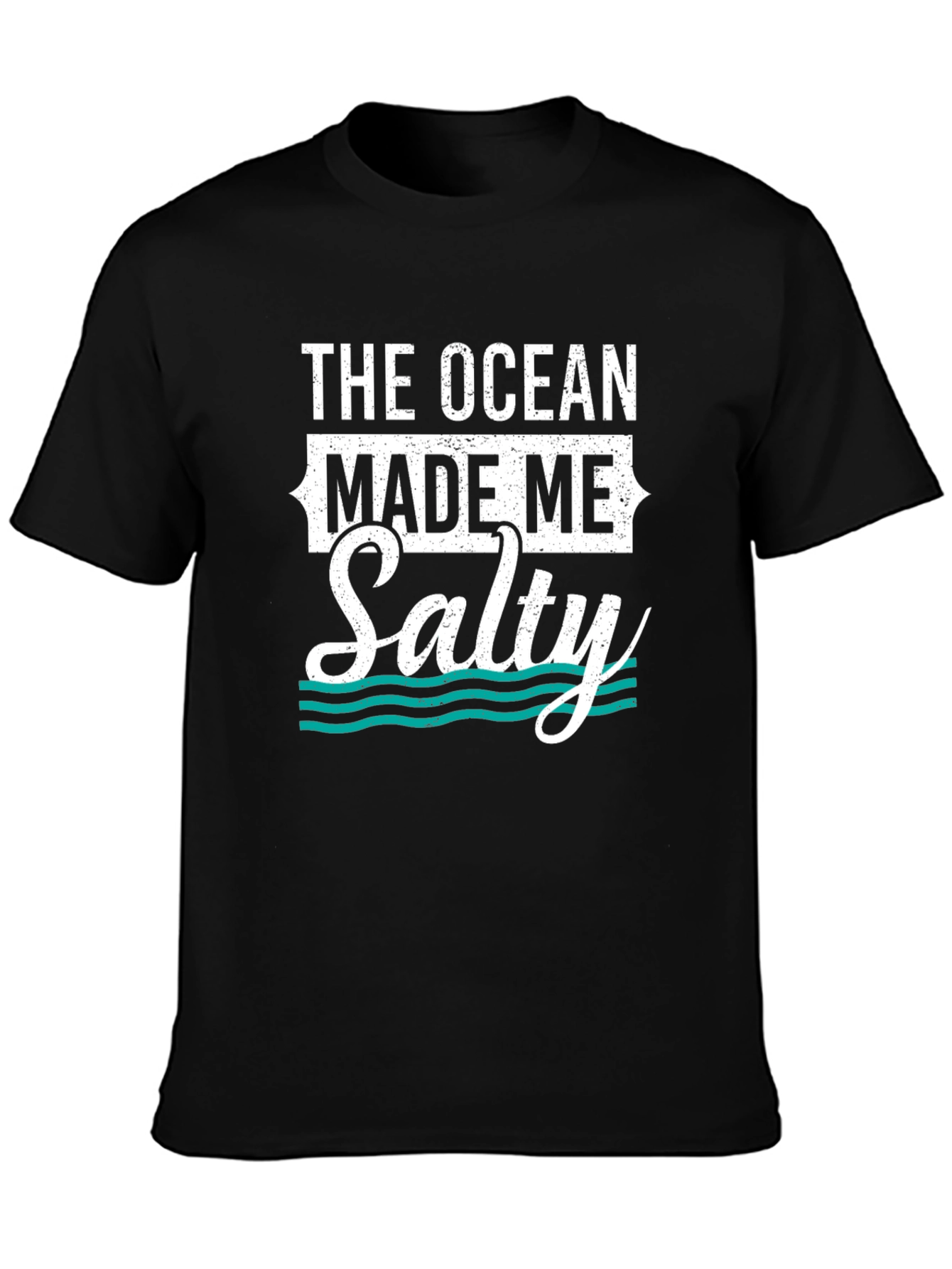 Black The Ocean Made Me Salty Graphic Tee view 3