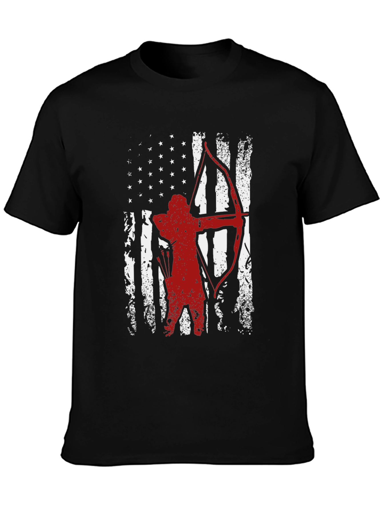 Black American Flag Archer Graphic Tee view 3