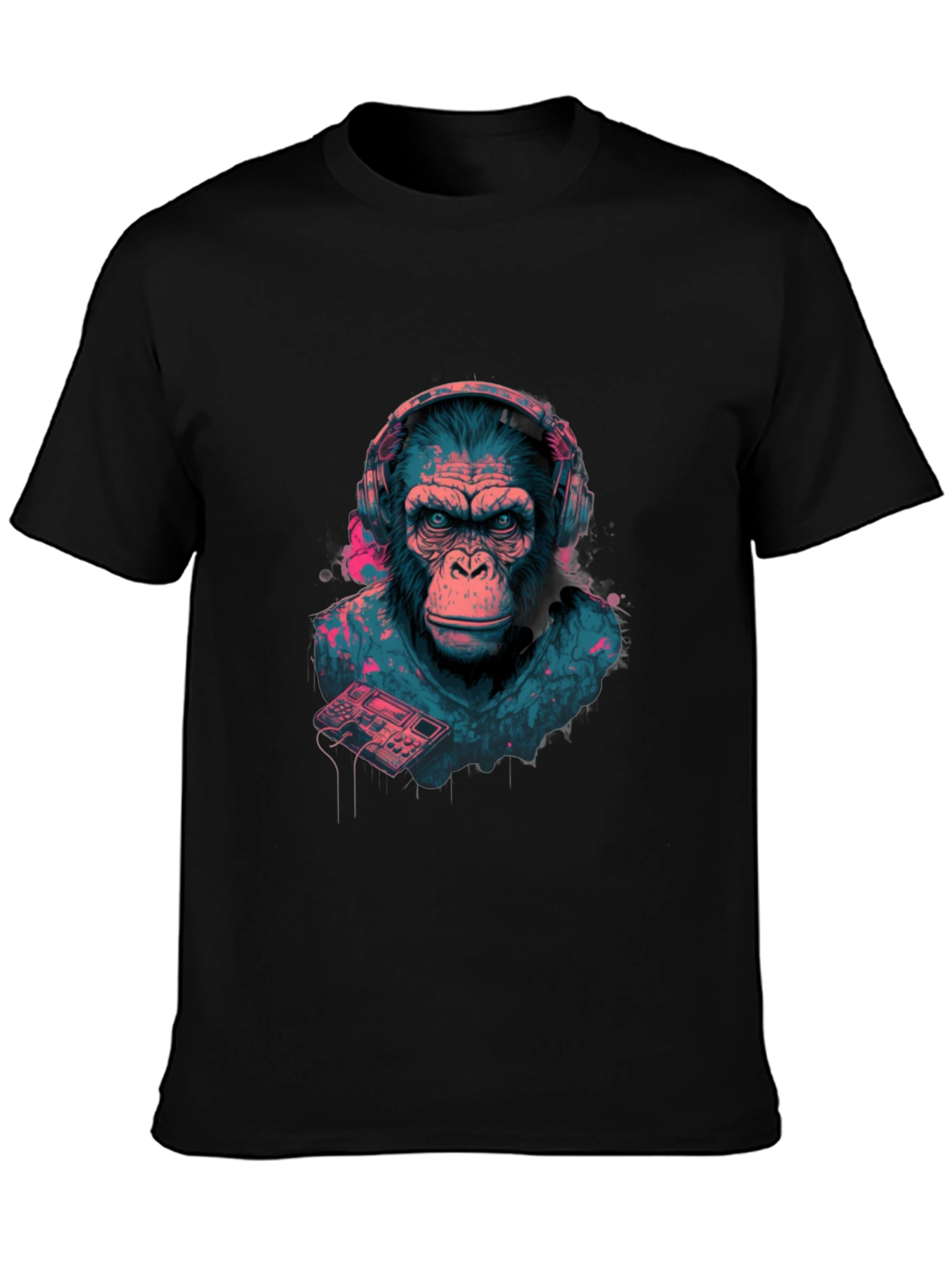 Black DJ Ape Graphic Tee - Cool & Unique Design view 3