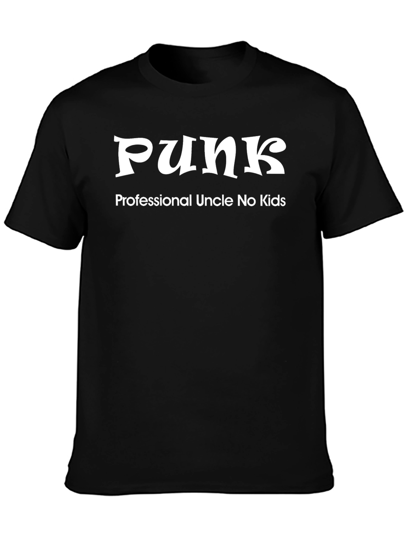 Black Funny "Punk Professional Uncle" Black T-Shirt view 3