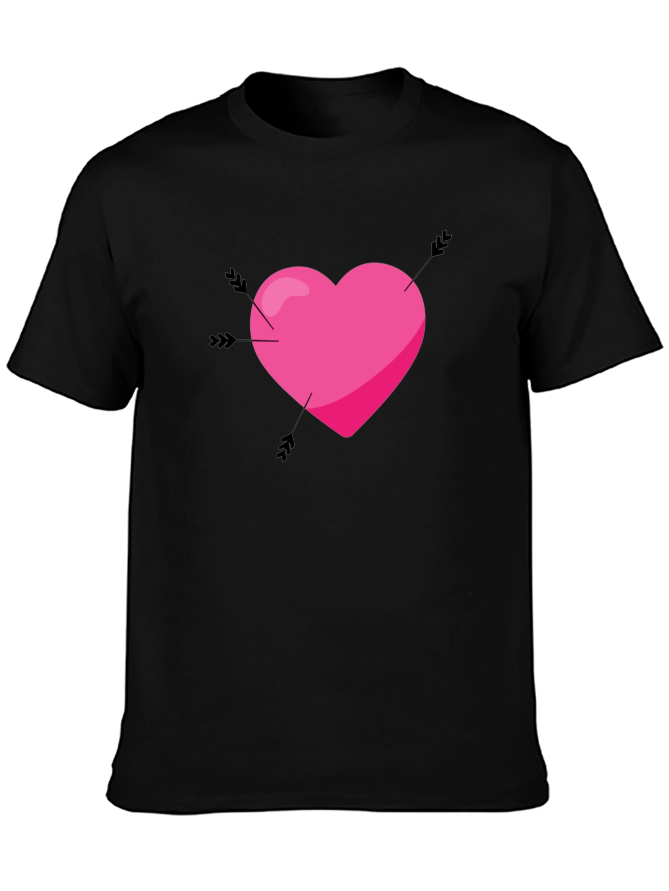 Black Heart Arrow Graphic Tee - Men's Black T-Shirt view 3