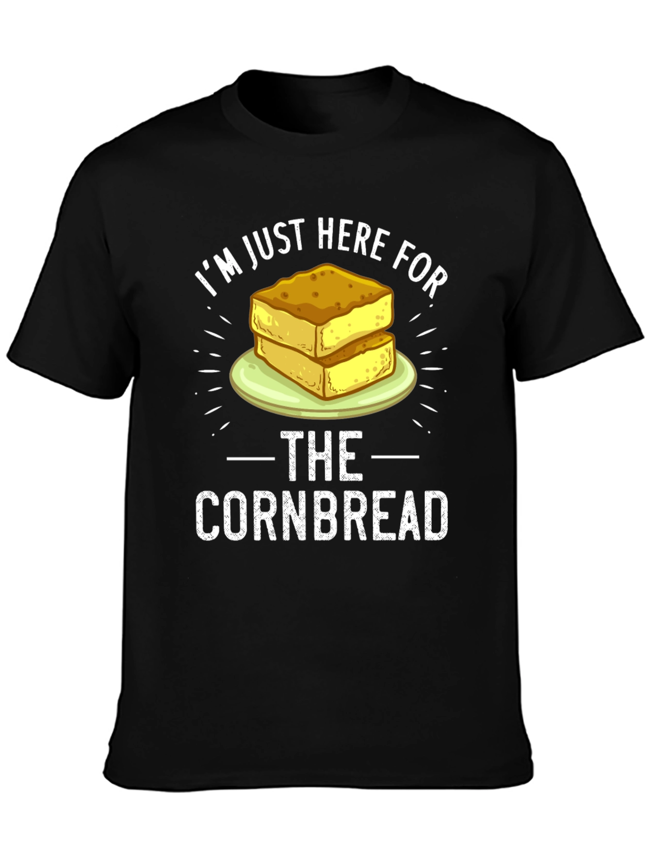 Black I'm Just Here For The Cornbread T-Shirt view 3