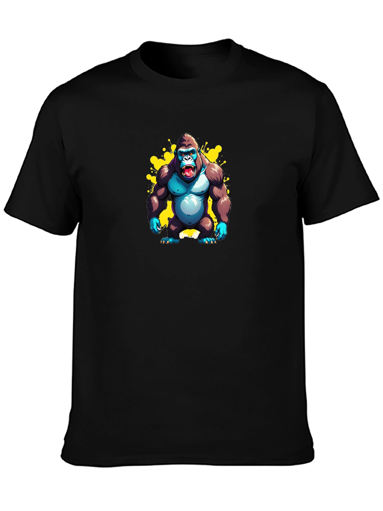 Black Gorilla Graphic Black T-Shirt view 3