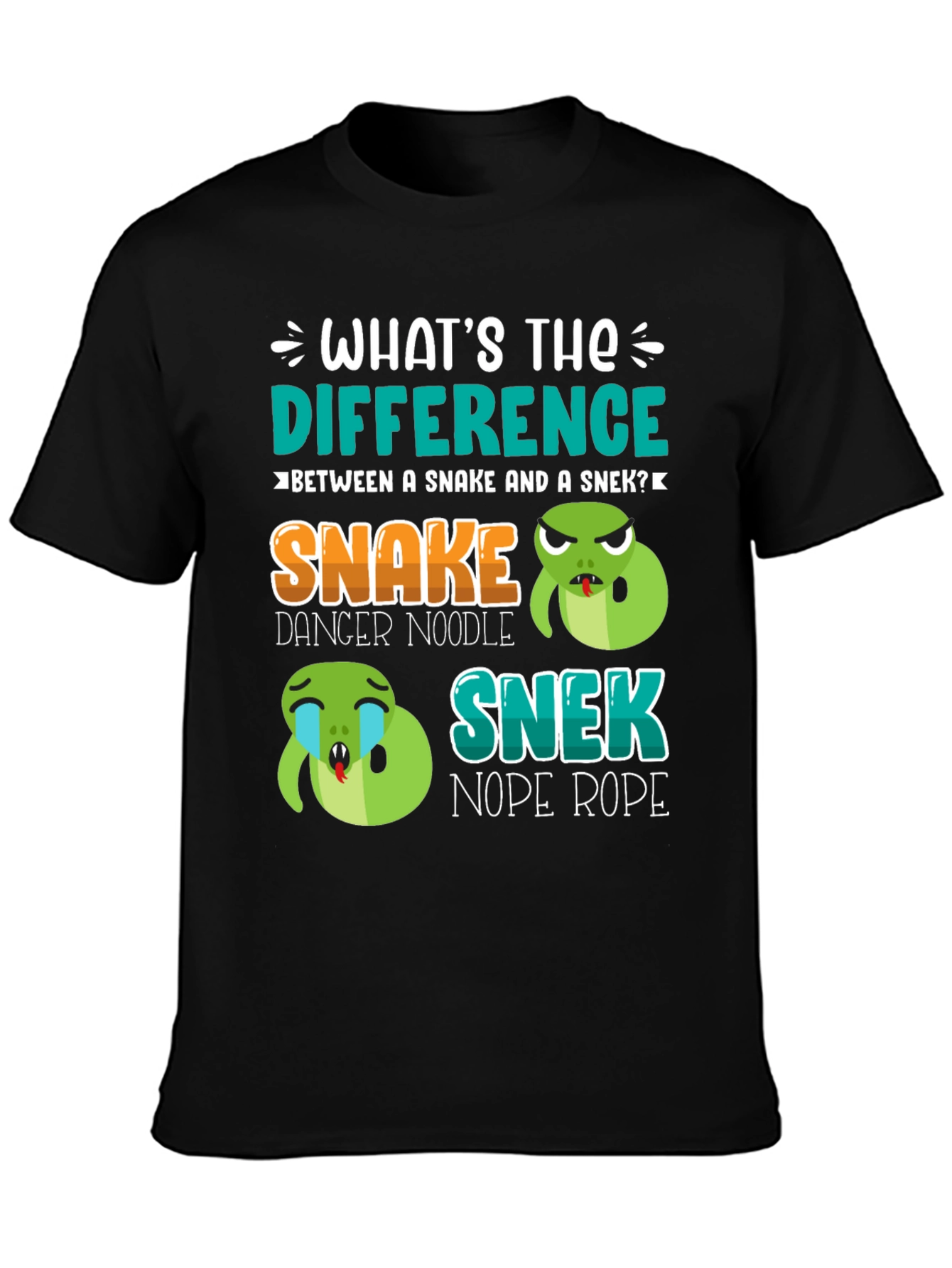 Black Snake vs Snek T-Shirt: Danger Noodle vs Nope Rope Tee view 3