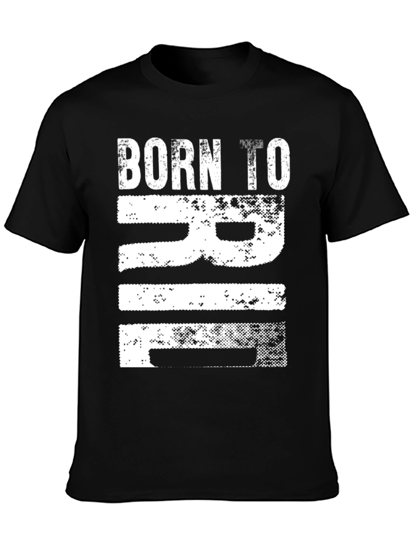Black Born to RIF T-Shirt - Distressed Graphic Tee view 3