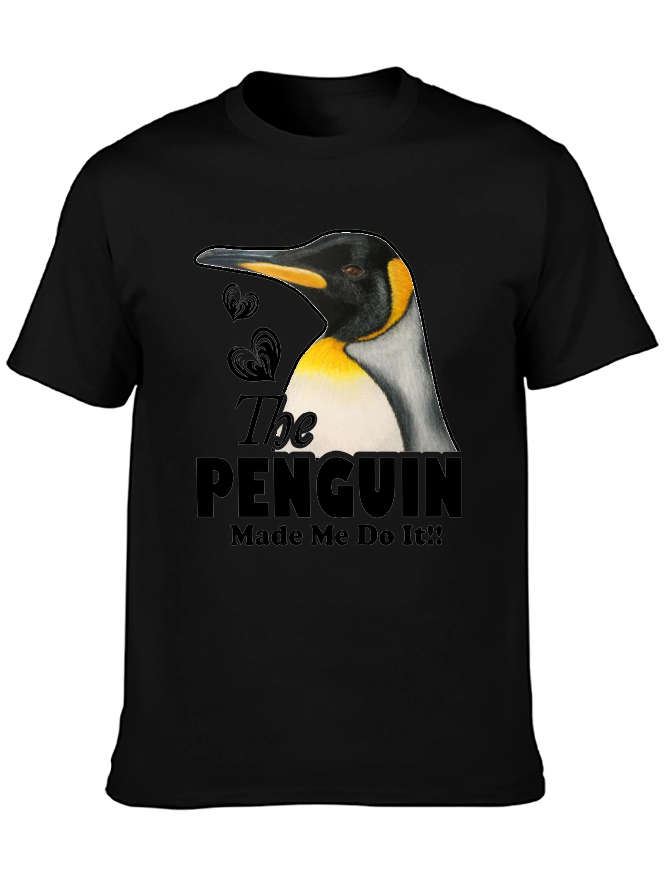Black Penguin Made Me Do It! Novelty T-Shirt view 3