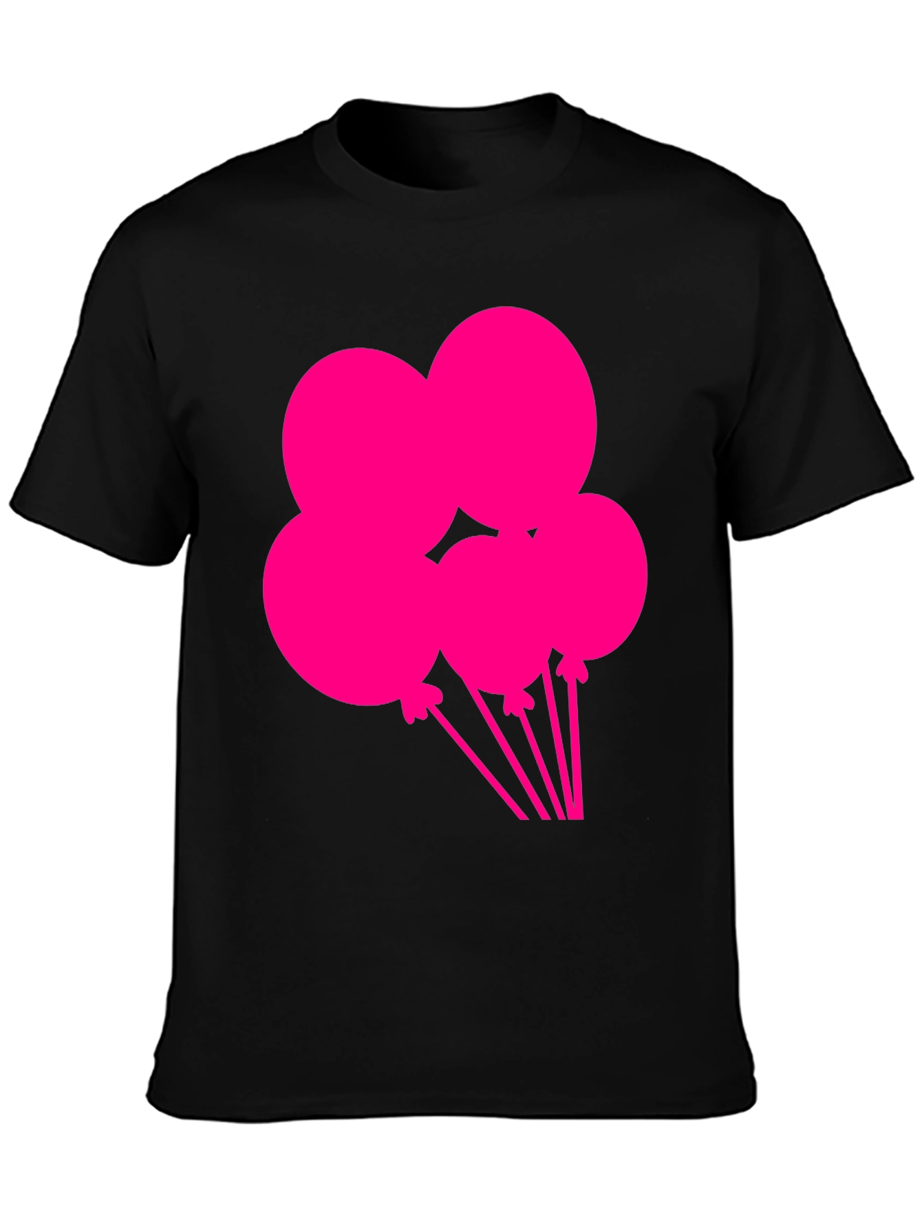 Black Fun Balloons Graphic Tee - Black Cotton T-Shirt view 3