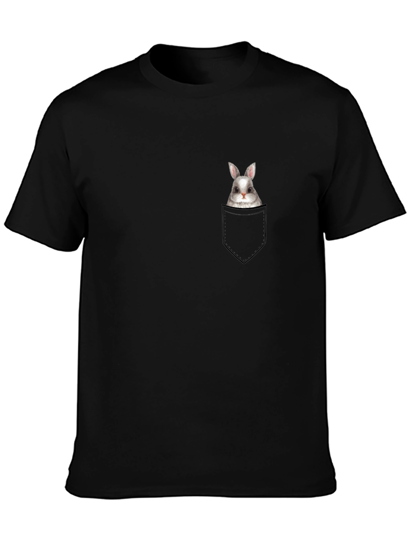 Black Bunny in Pocket Graphic Tee - Casual Style view 3