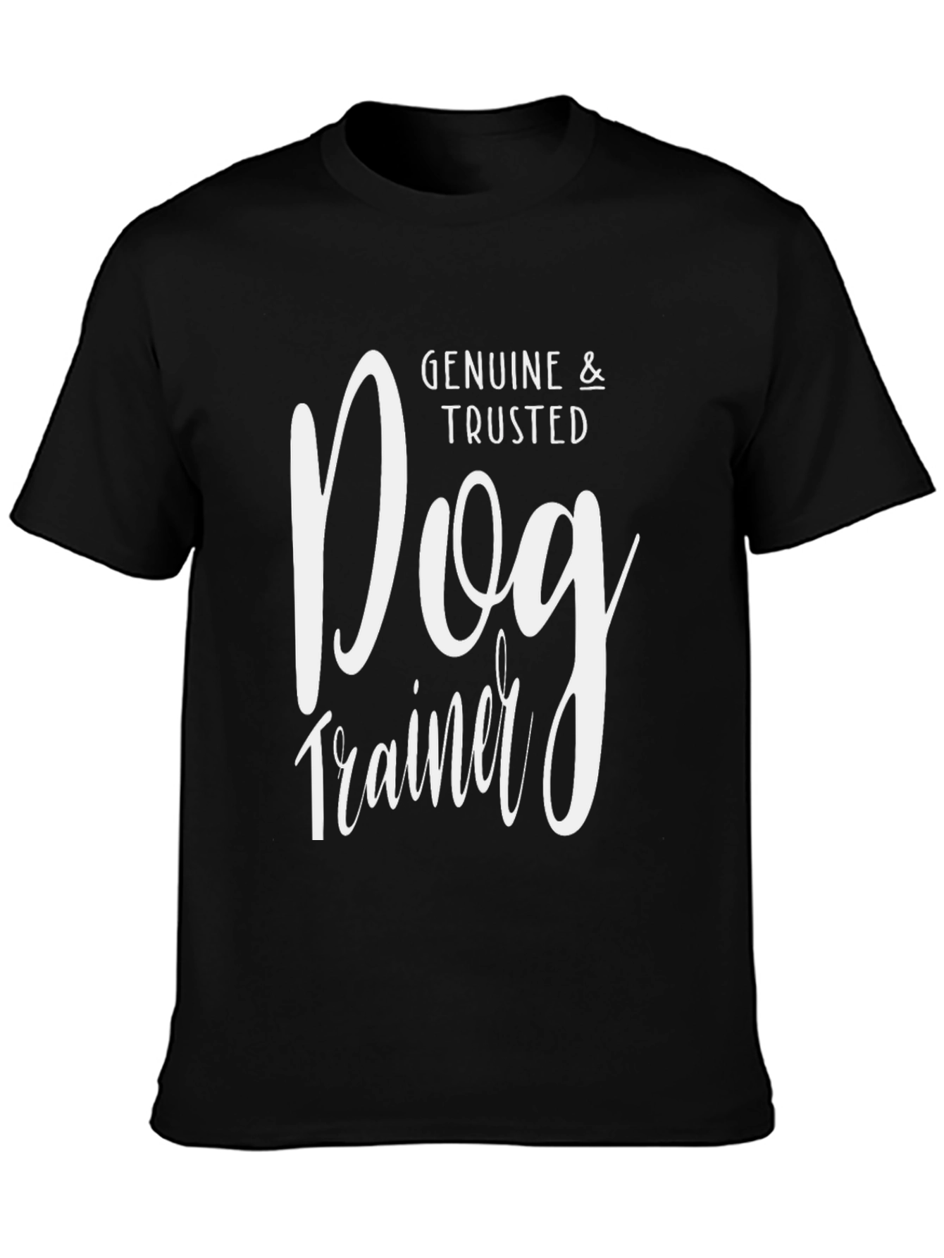 Black Genuine & Trusted Dog Trainer Black T-Shirt view 3