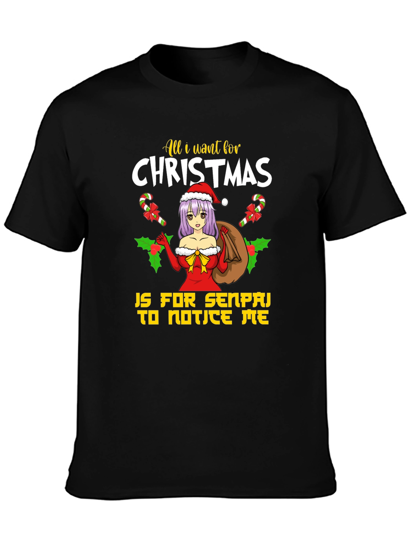 Anime Christmas Senpai T-Shirt - 3