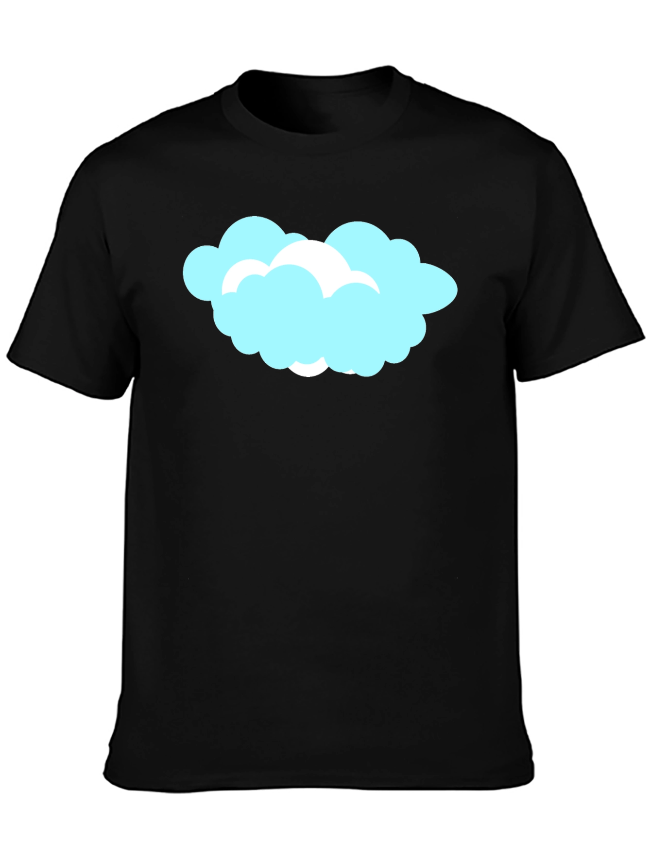 Black Cloud Graphic Black T-Shirt, Soft Cotton Tee view 3
