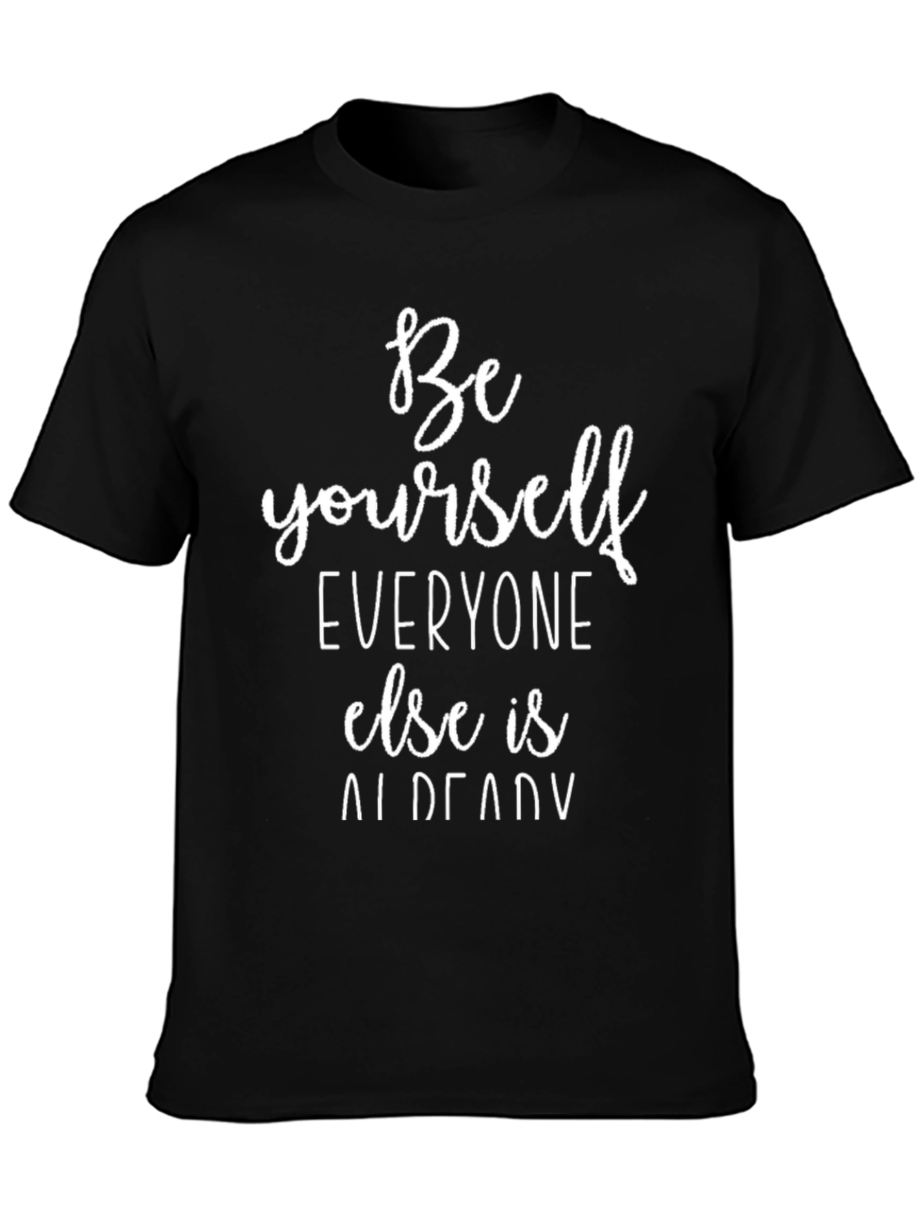 Black Be Yourself Graphic T-Shirt - Motivational Tee view 3