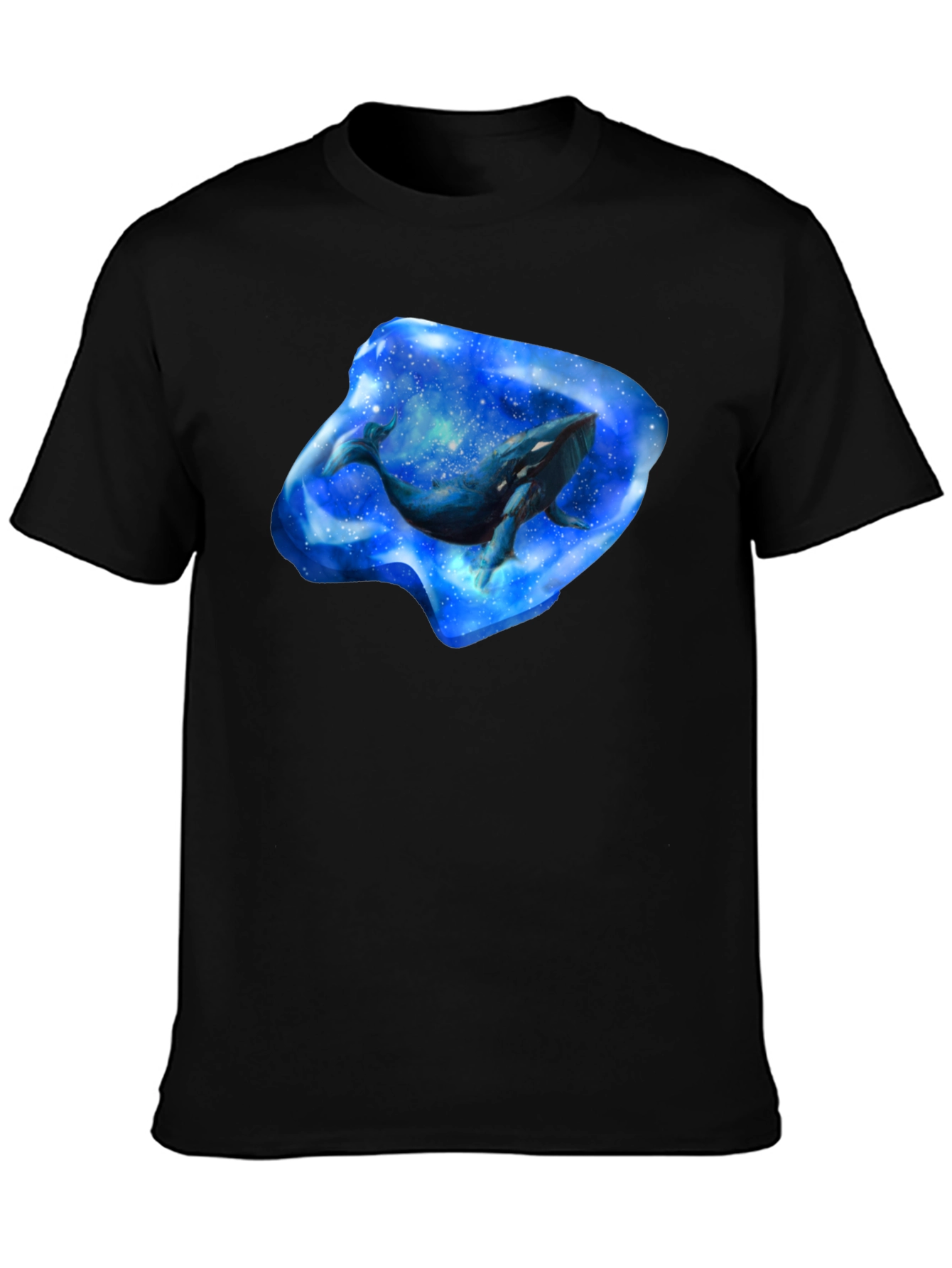 Whale Galaxy Graphic Black T-Shirt - 3
