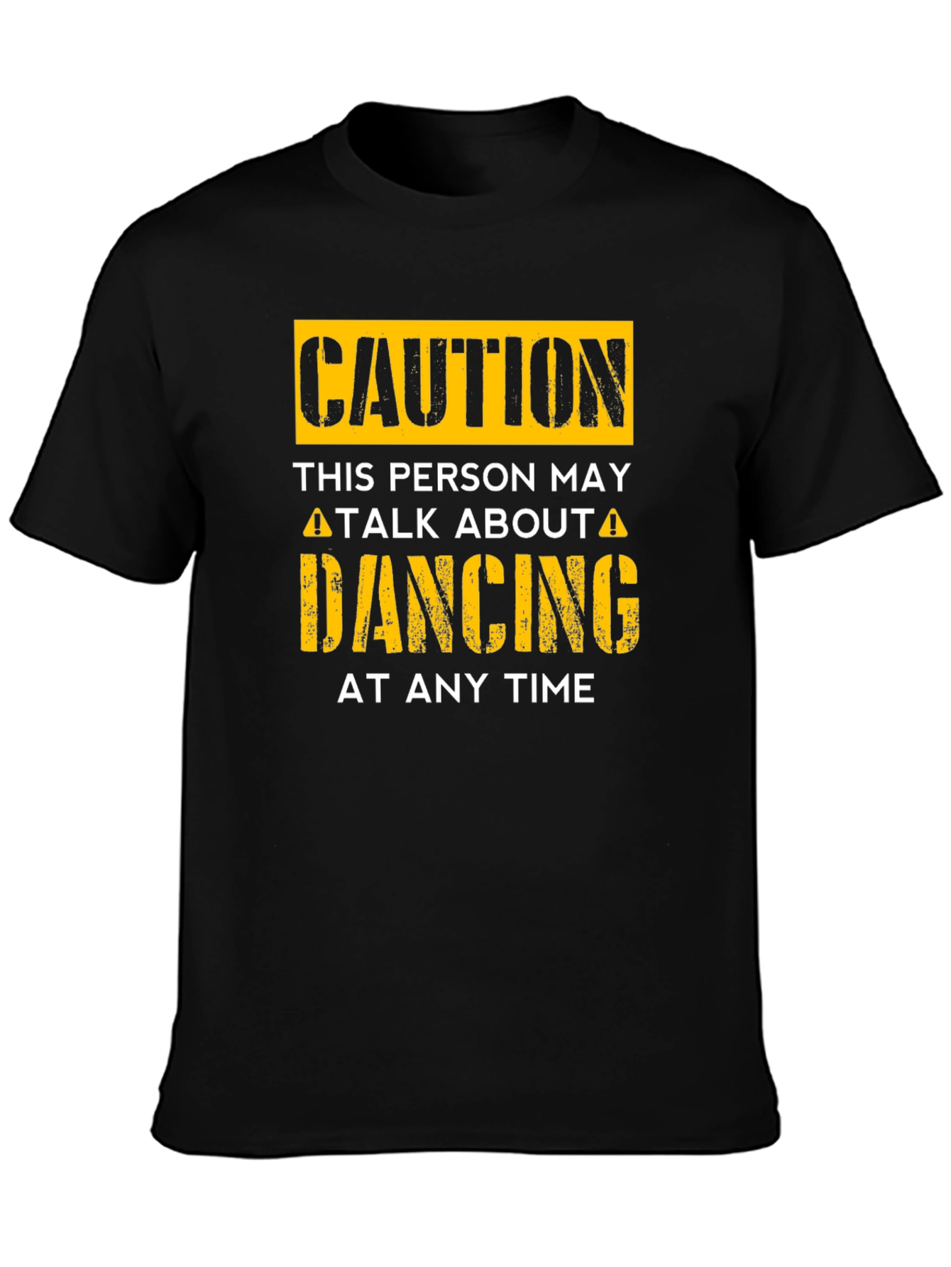 Black Caution Dancing T-Shirt - Funny Dance Lover Tee view 3