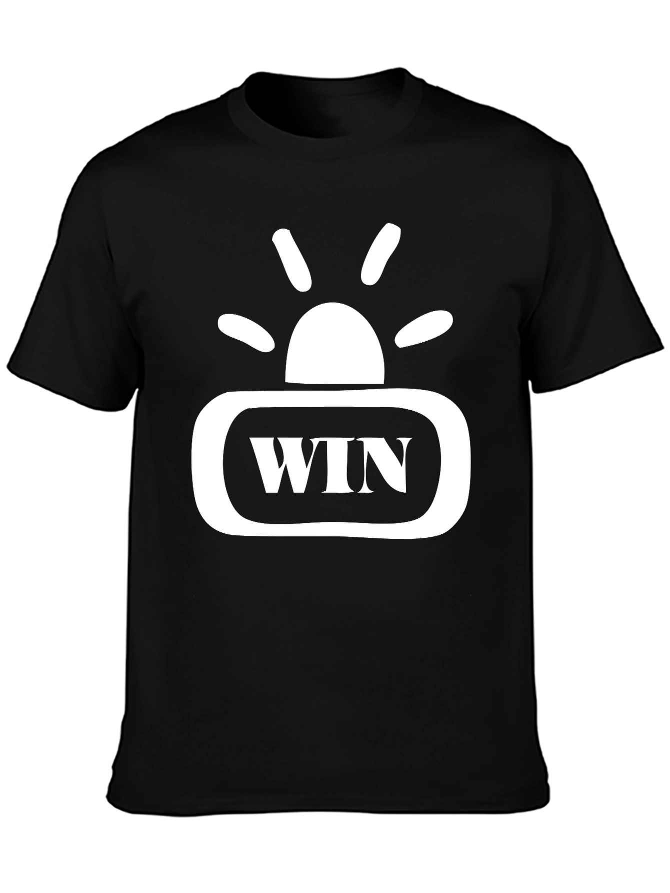 Black WIN Graphic T-Shirt - Black Crew Neck Tee view 3