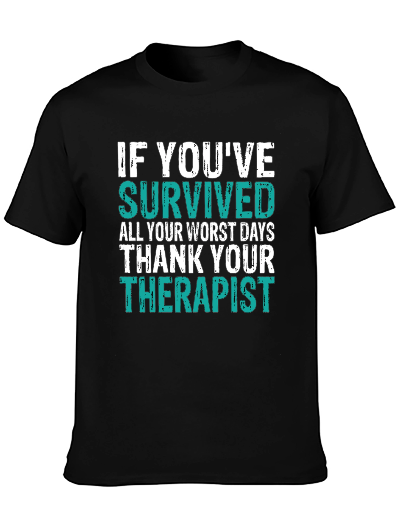 Black Thank Your Therapist T-Shirt view 3