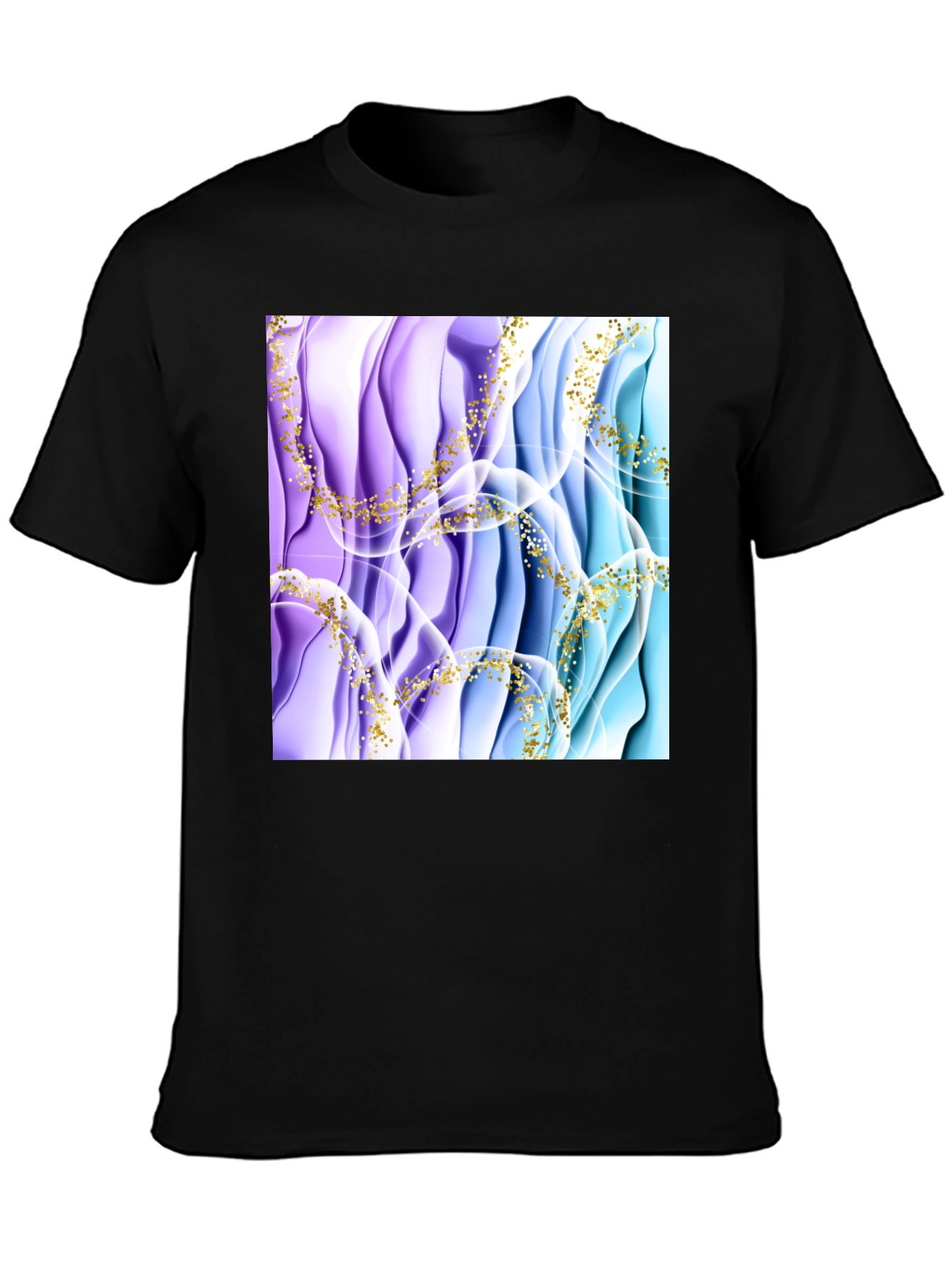 Black Abstract Art Men's Black T-Shirt view 3