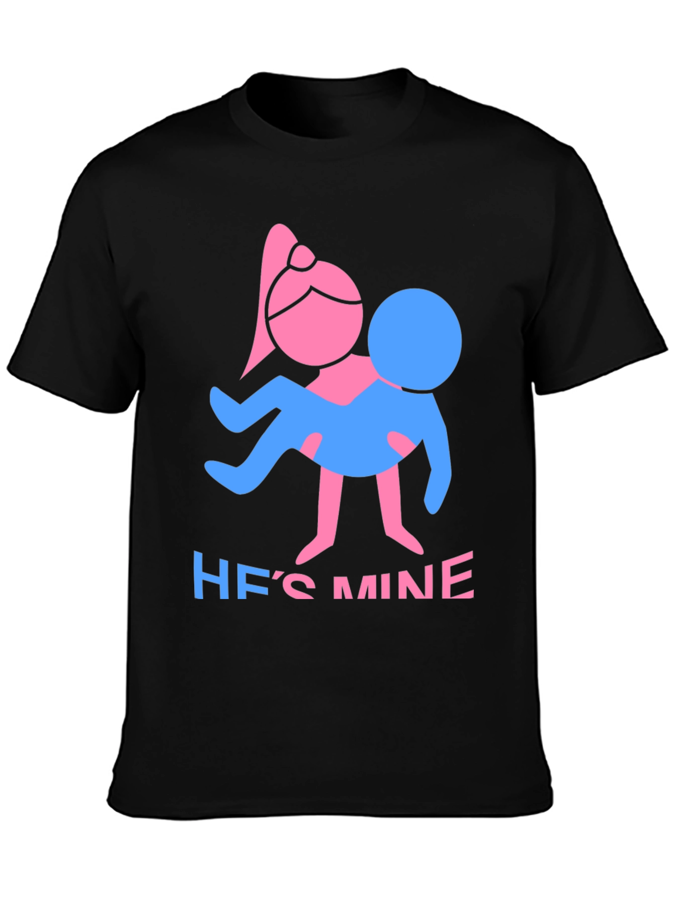 Black He's Mine T-Shirt - Funny Couple Tee view 3