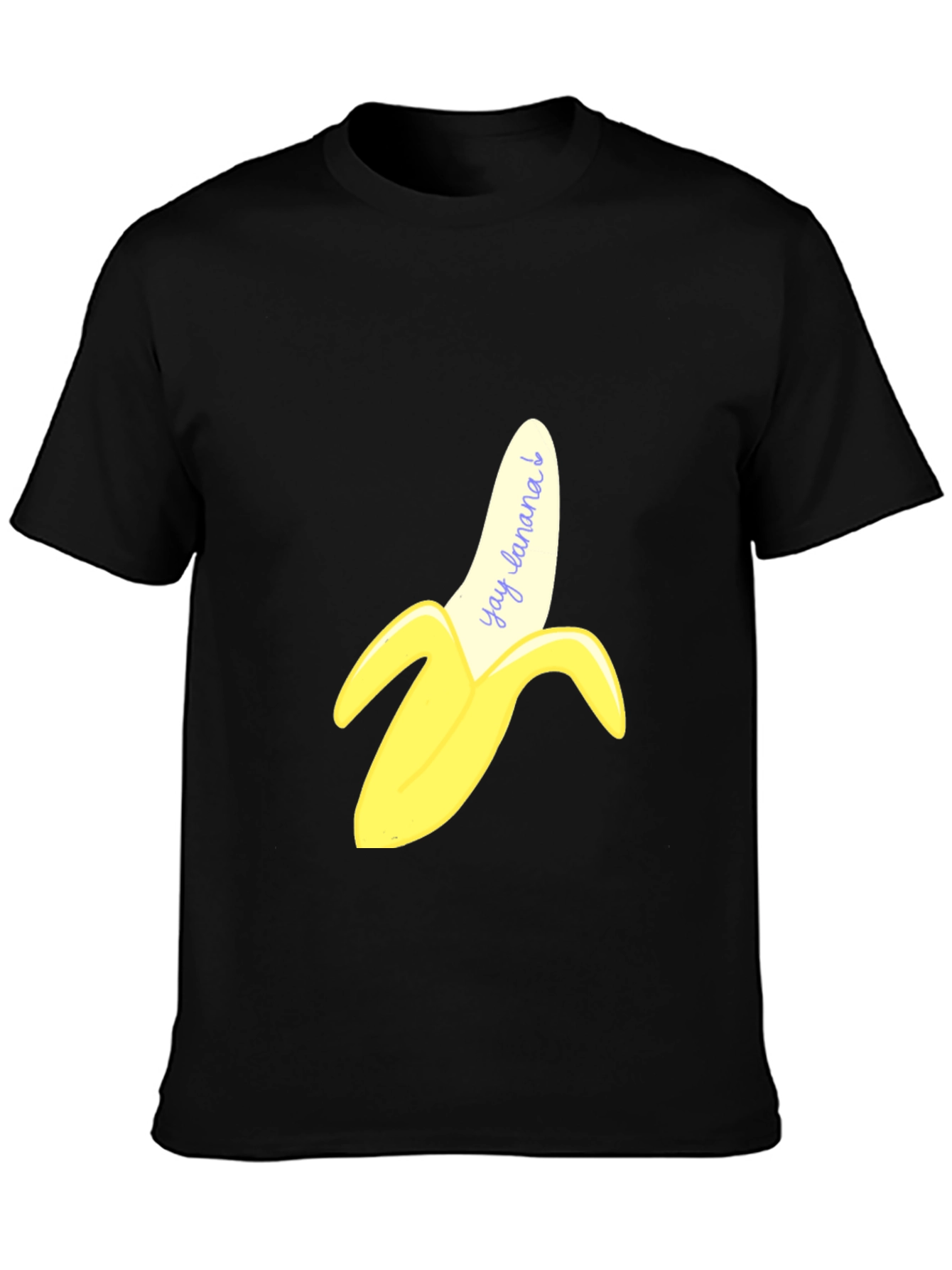 Black Yay Banana! Graphic Print T-Shirt view 3