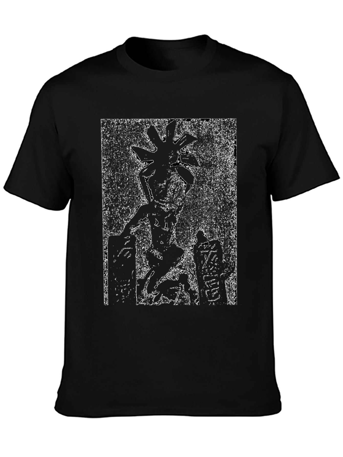 Black Graphic Print Black T-Shirt view 3