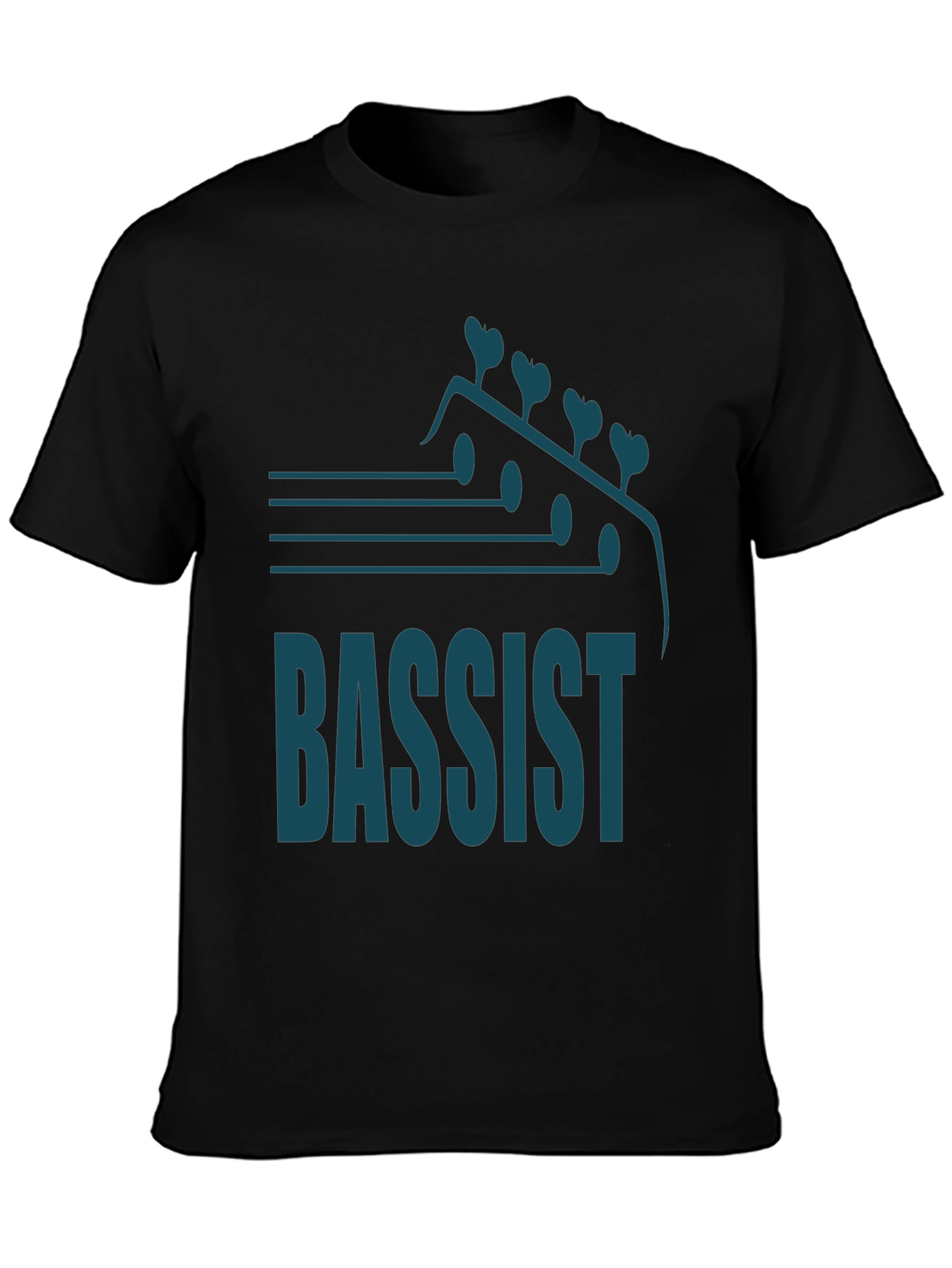 Black Bassist T-Shirt: Music Lover's Guitar Tee view 3