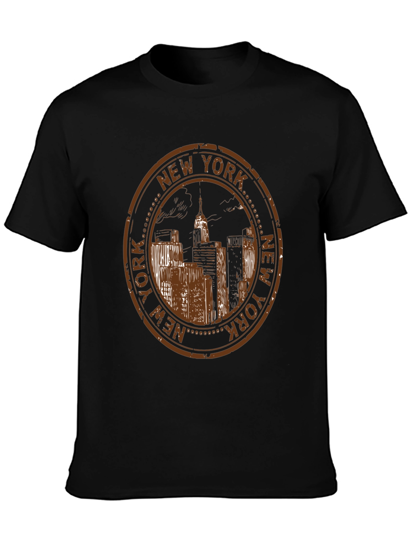 Black New York Cityscape Black T-Shirt view 3