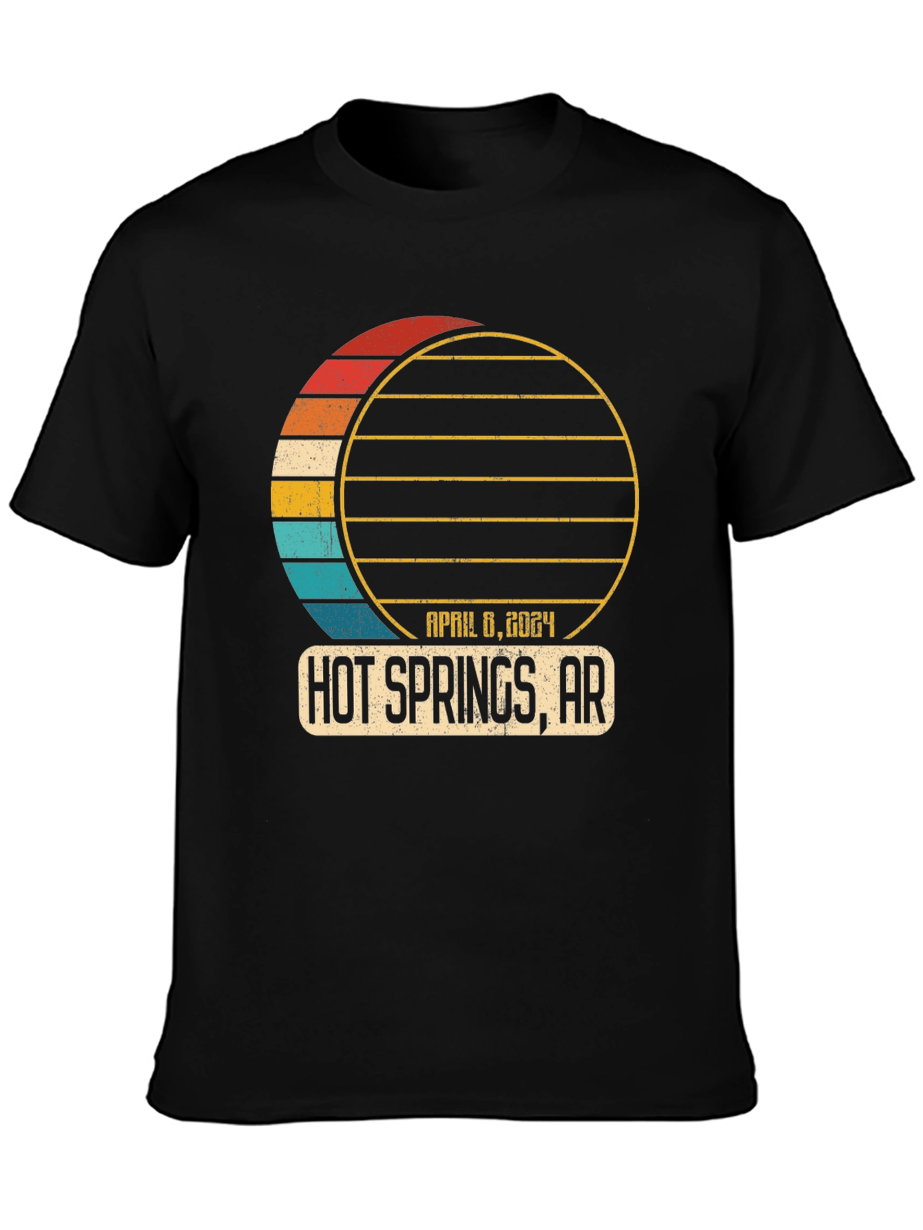 Black Hot Springs, AR 2024 Eclipse Souvenir T-Shirt view 3