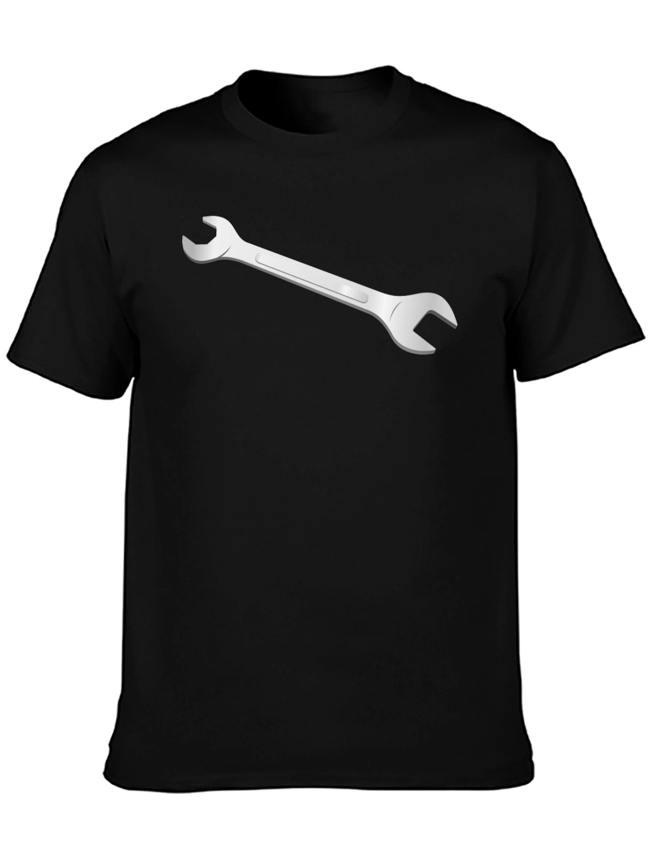 Black Wrench Graphic Black Cotton T-Shirt view 3
